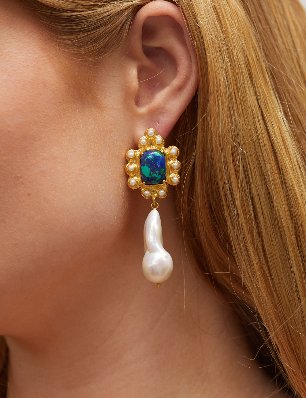 Amalita Earrings Green & Blue
