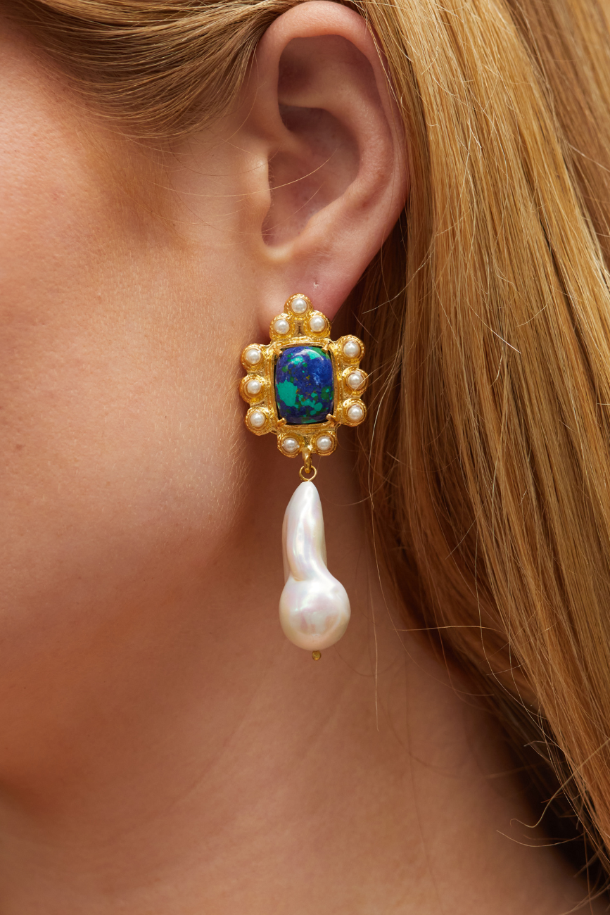 Amalita Earrings Green & Blue