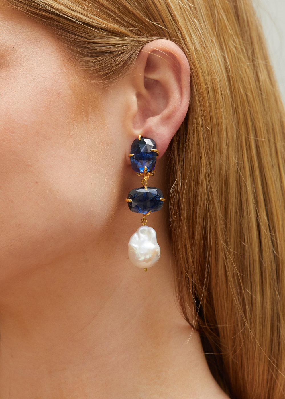 Dark blue earrings sale