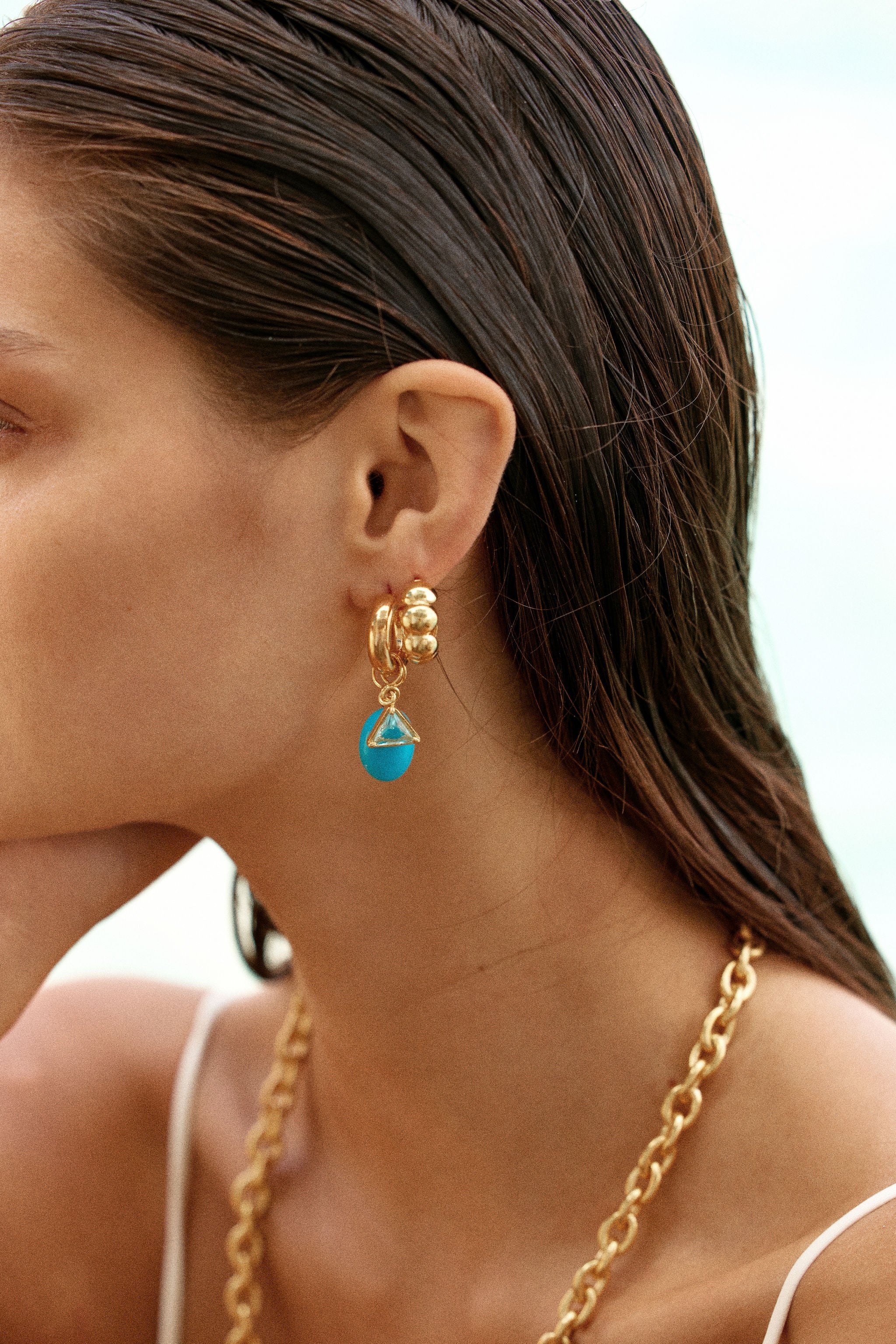 Natalia Imperfect Hoops Blue