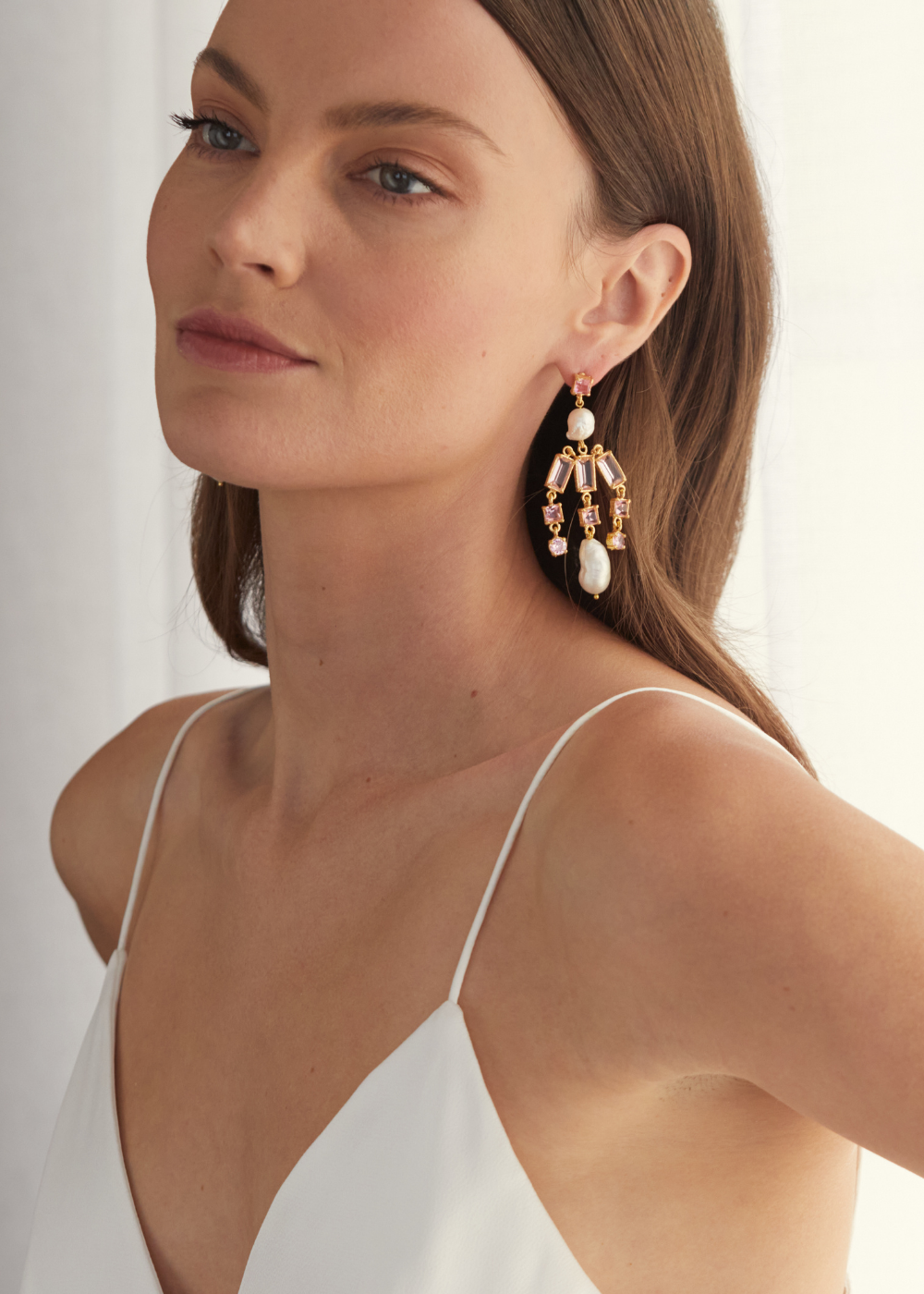 Sofia Earrings Pale Pink
