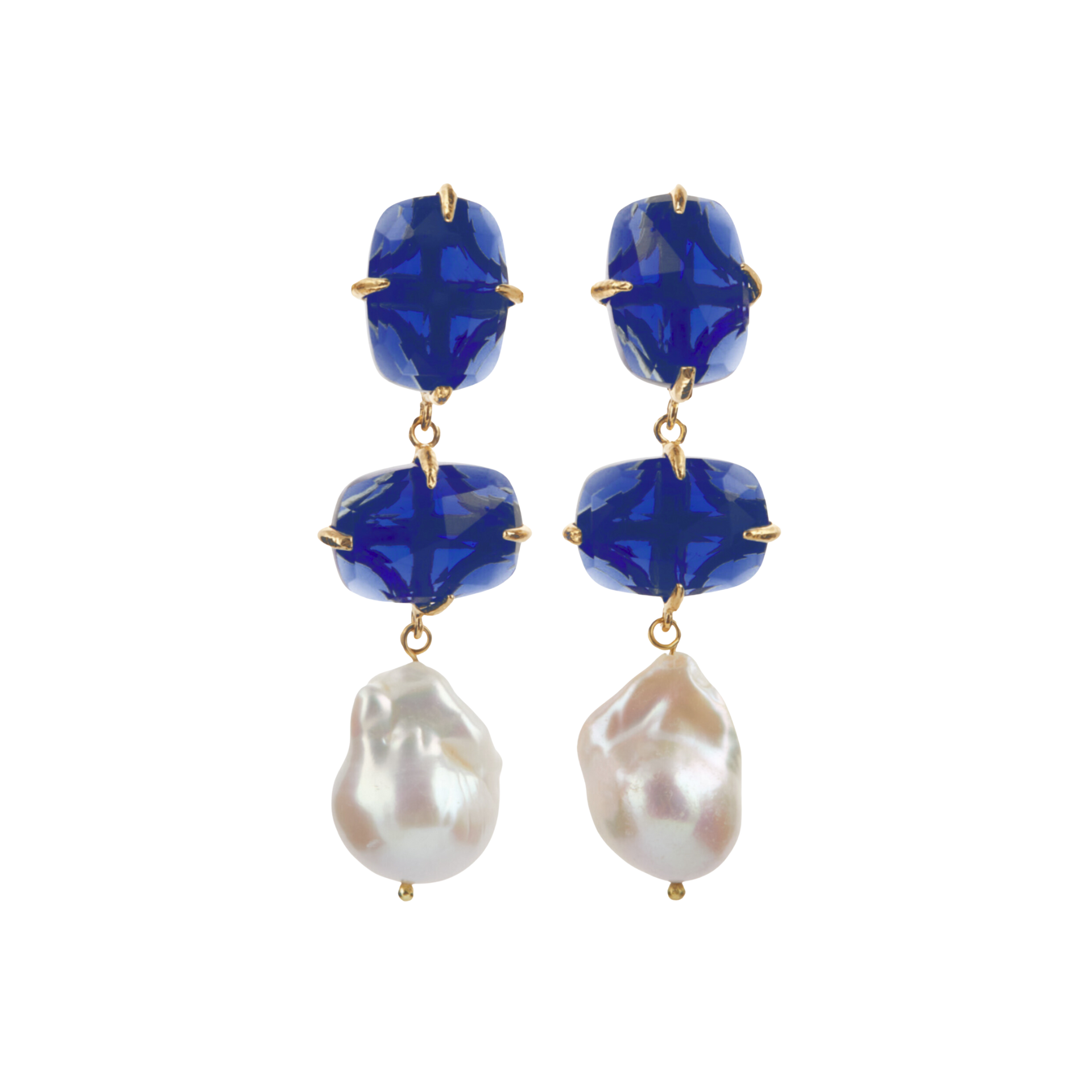 Gia Earrings Dark Blue by Christie Nicolaides