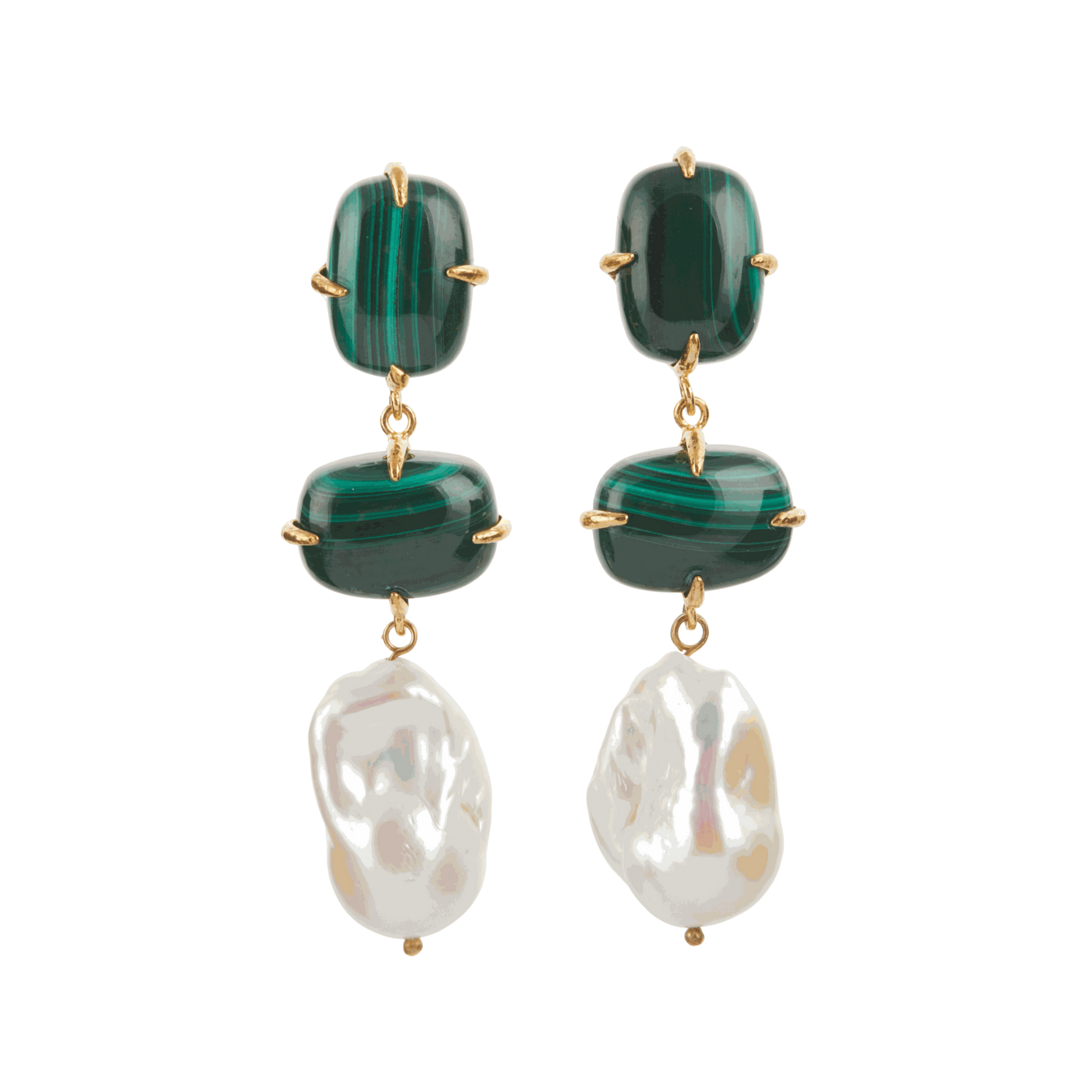 Gia Green Pearl Earrings by Christie Nicolaides