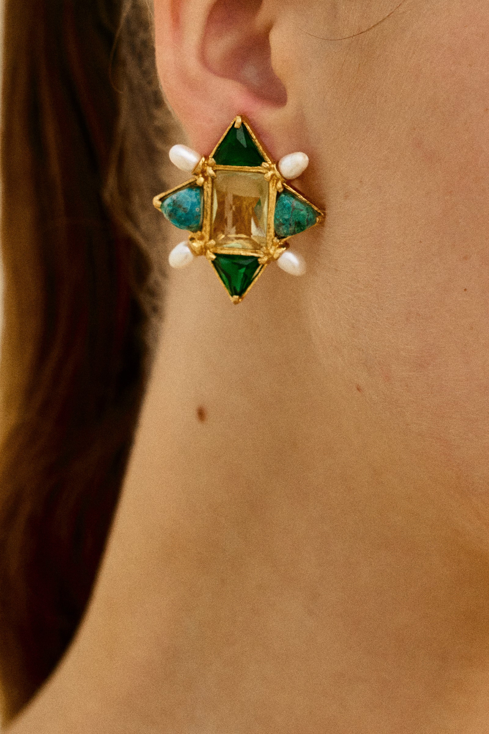 Callista Earrings Green