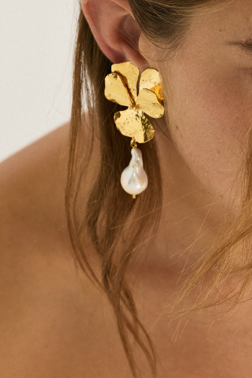 Luxury Designer Emilia Gold Flower Earrings by Christie Nicolaides