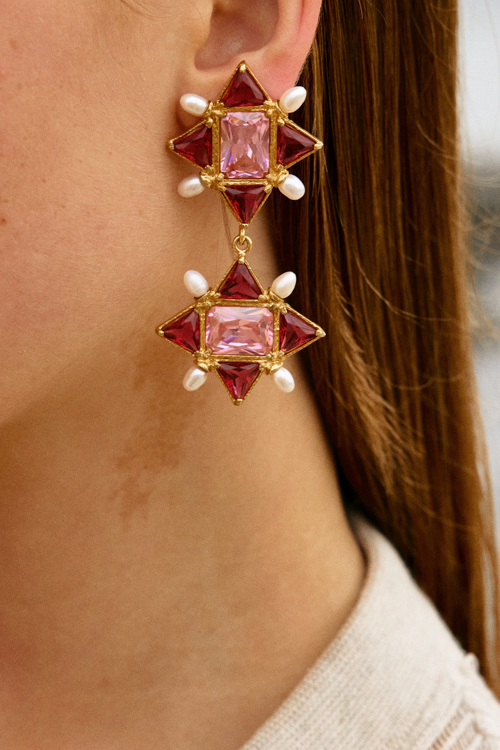 Ariadne Earrings Pink