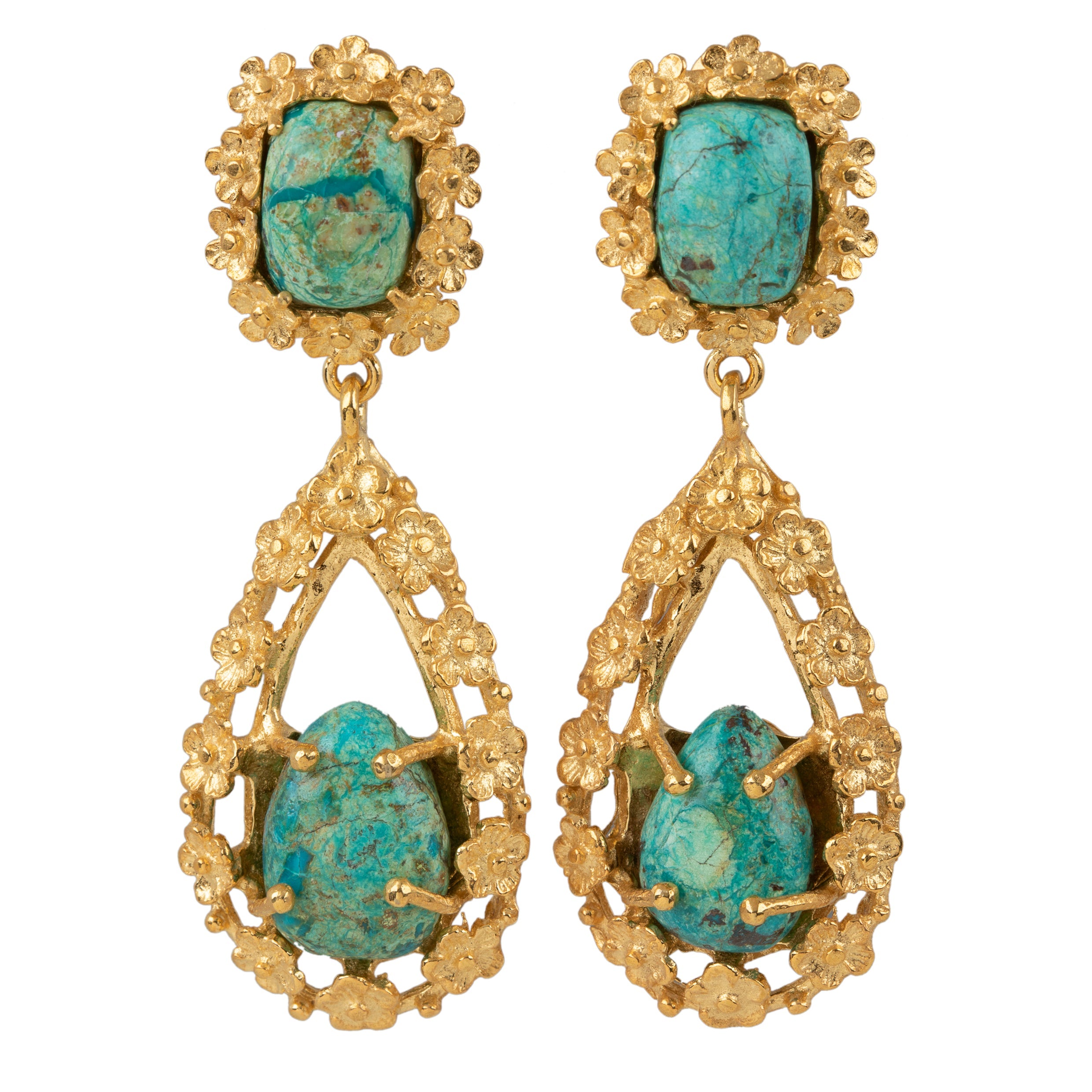 Luxury Designer Giselle Turquoise Earrings by Christie Nicolaides