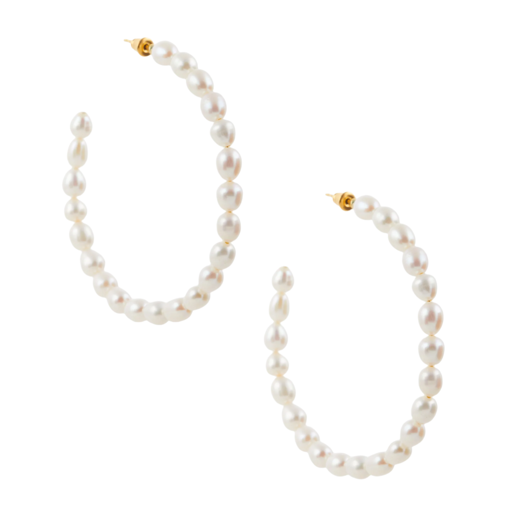 Luxury Designer Alondra Pearl Hoops by Christie Nicolaides