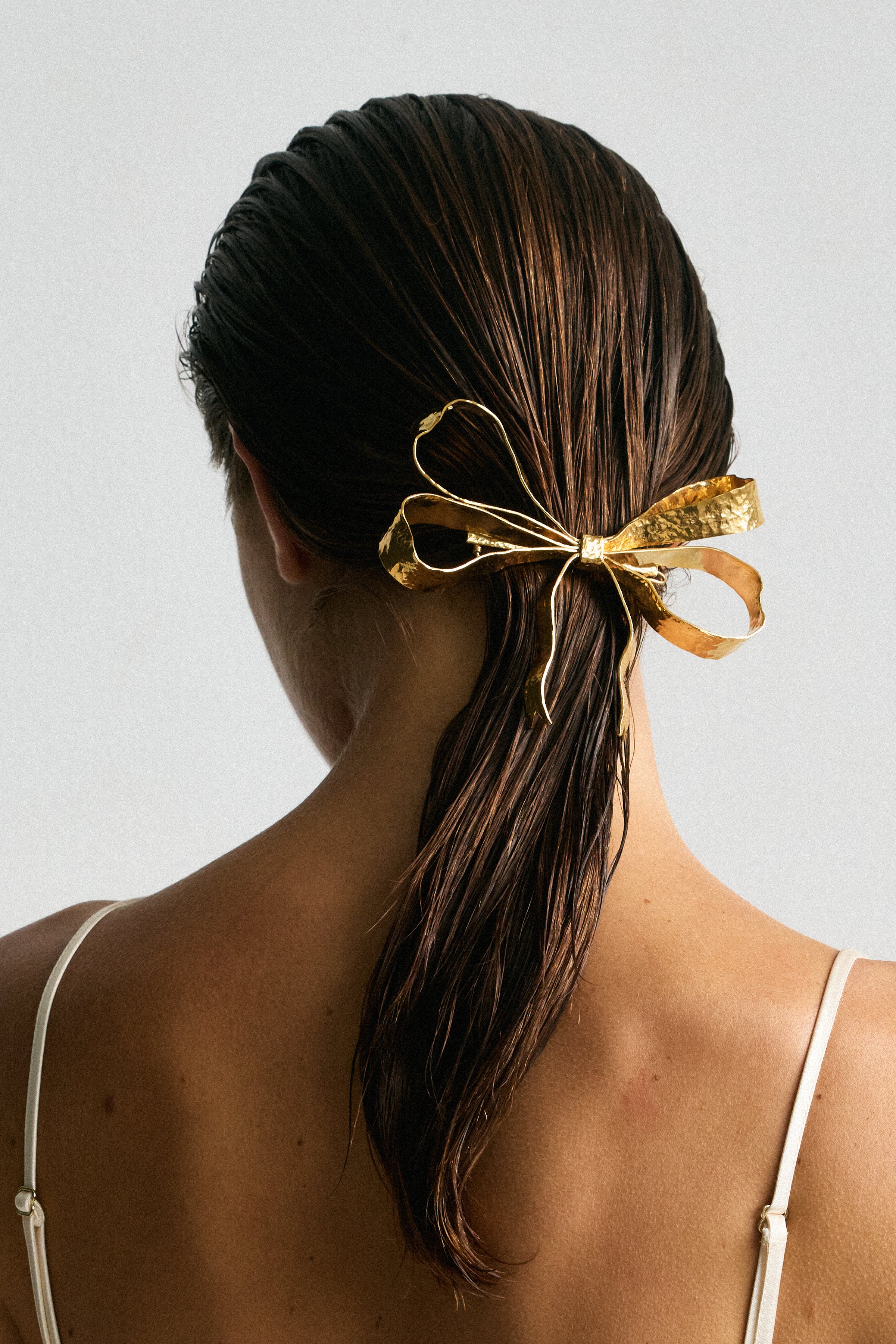 Luxury Designer Margot Gold Bow Hair Clip by Christie Nicolaides