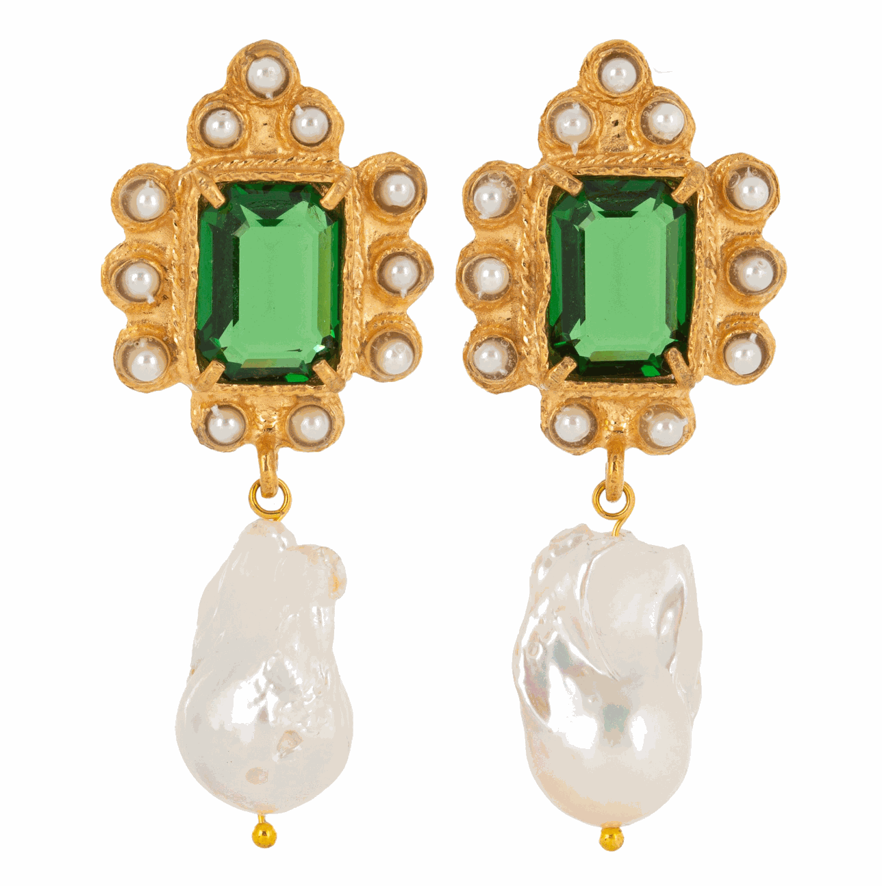 Luxury Designer Amalita Green Earrings by Christie Nicolaides