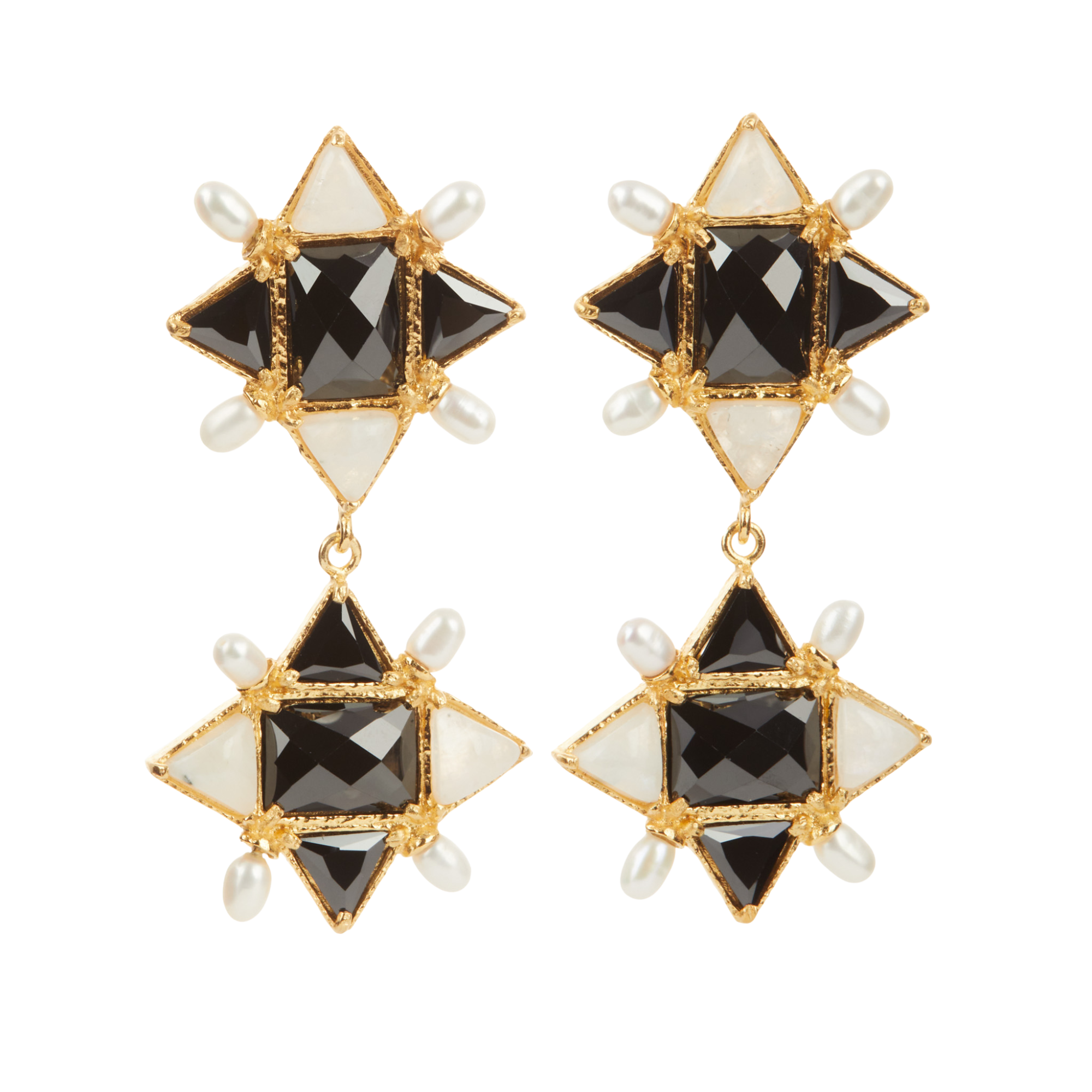 Ariadne Earrings Black & White