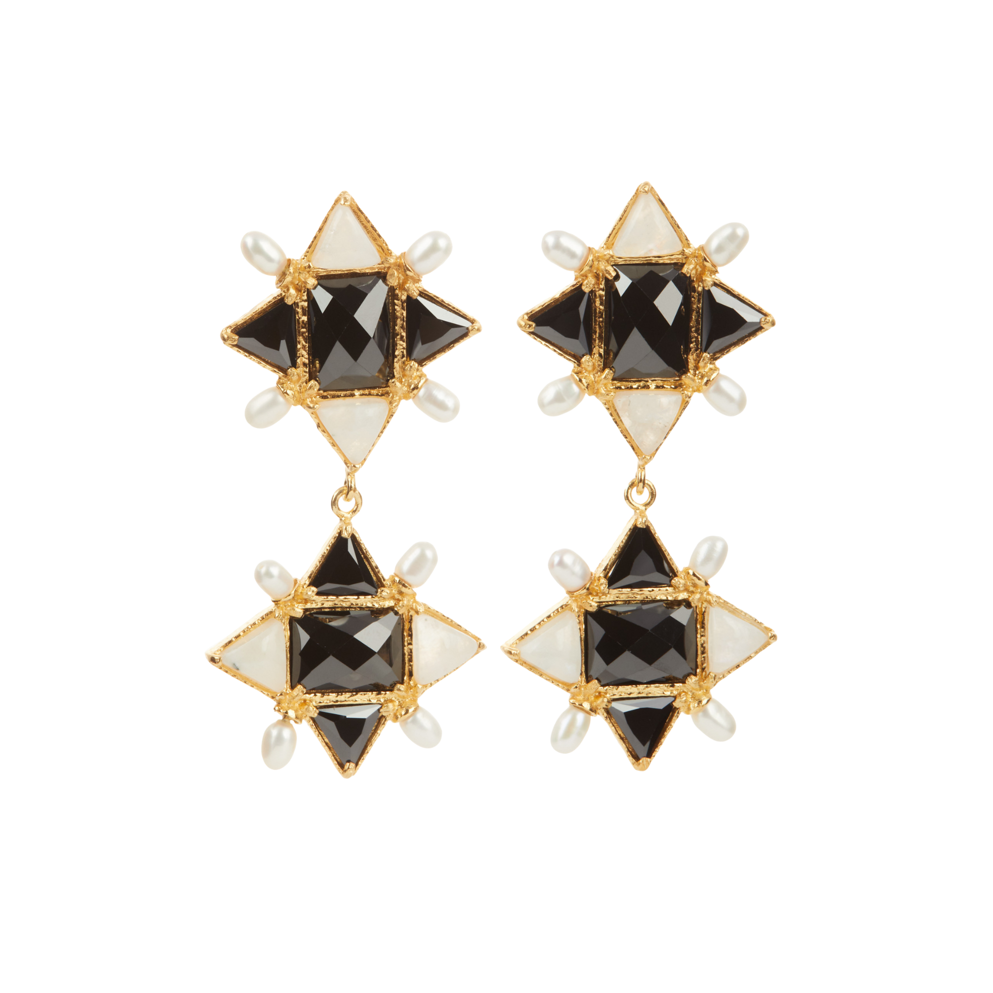 Ariadne Earrings Black & White