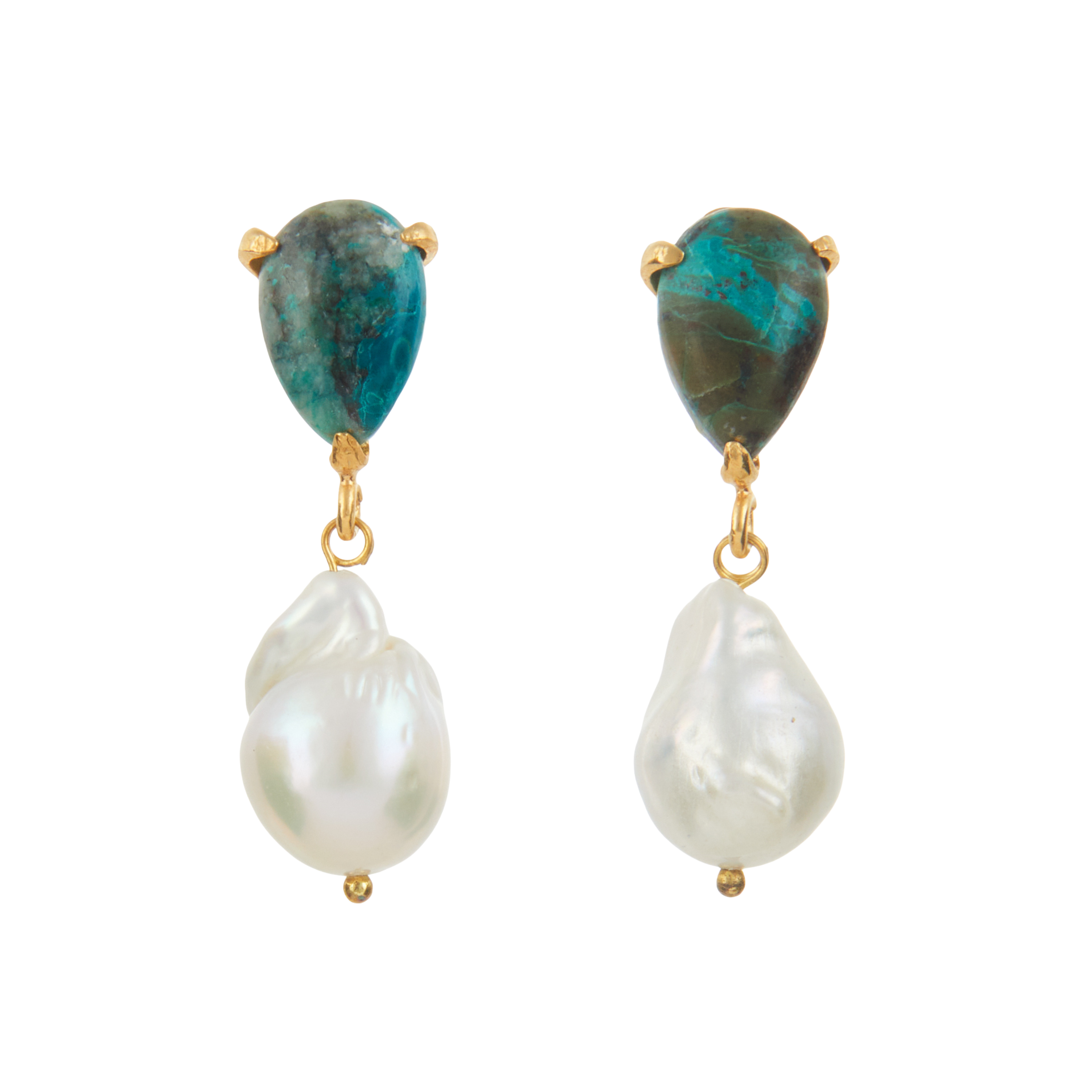 Designer Angelina Turquoise Pearl Earrings by Christie Nicolaides