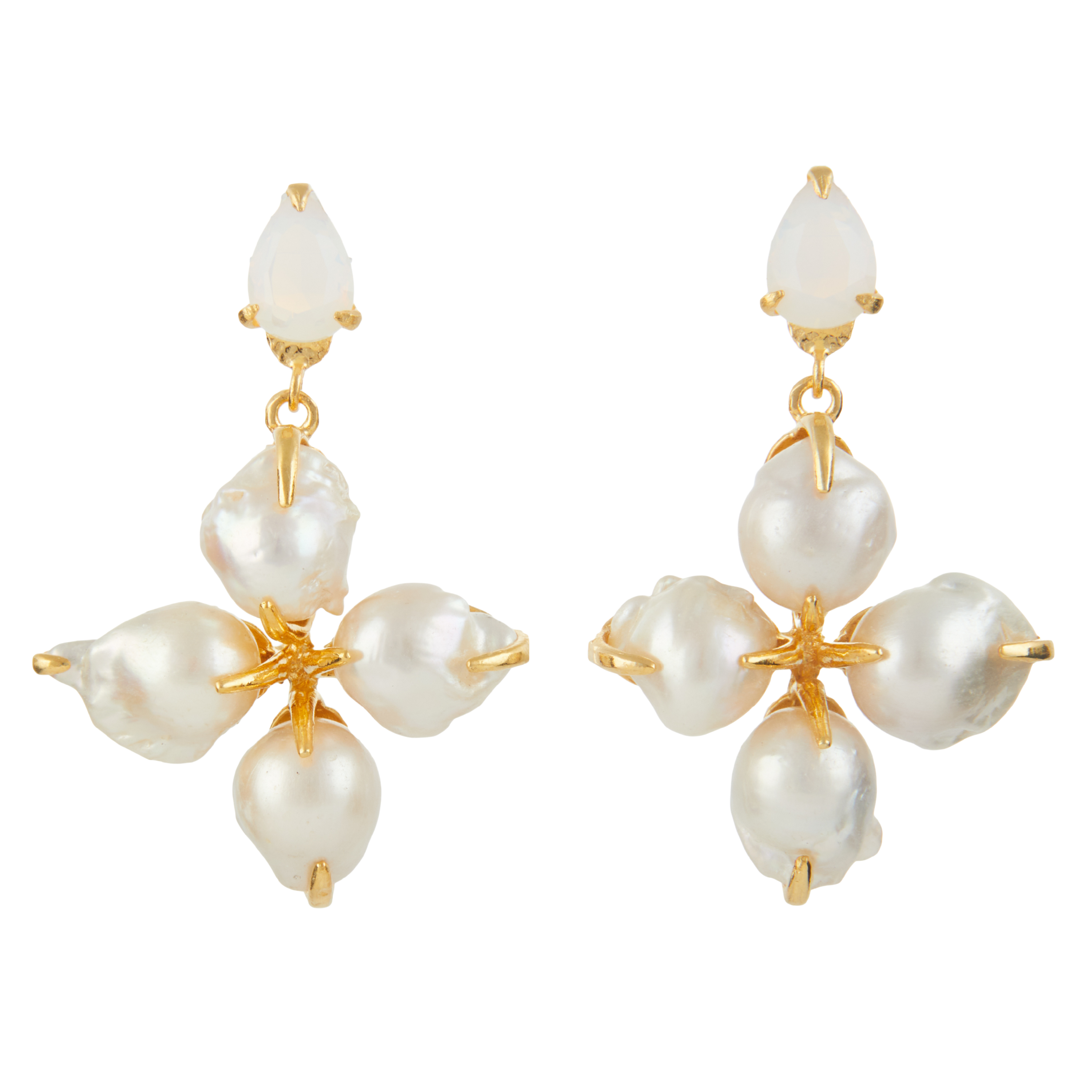 Luxury Designer Carlina Pearl Moonstone Earrings Christie Nicolaides 