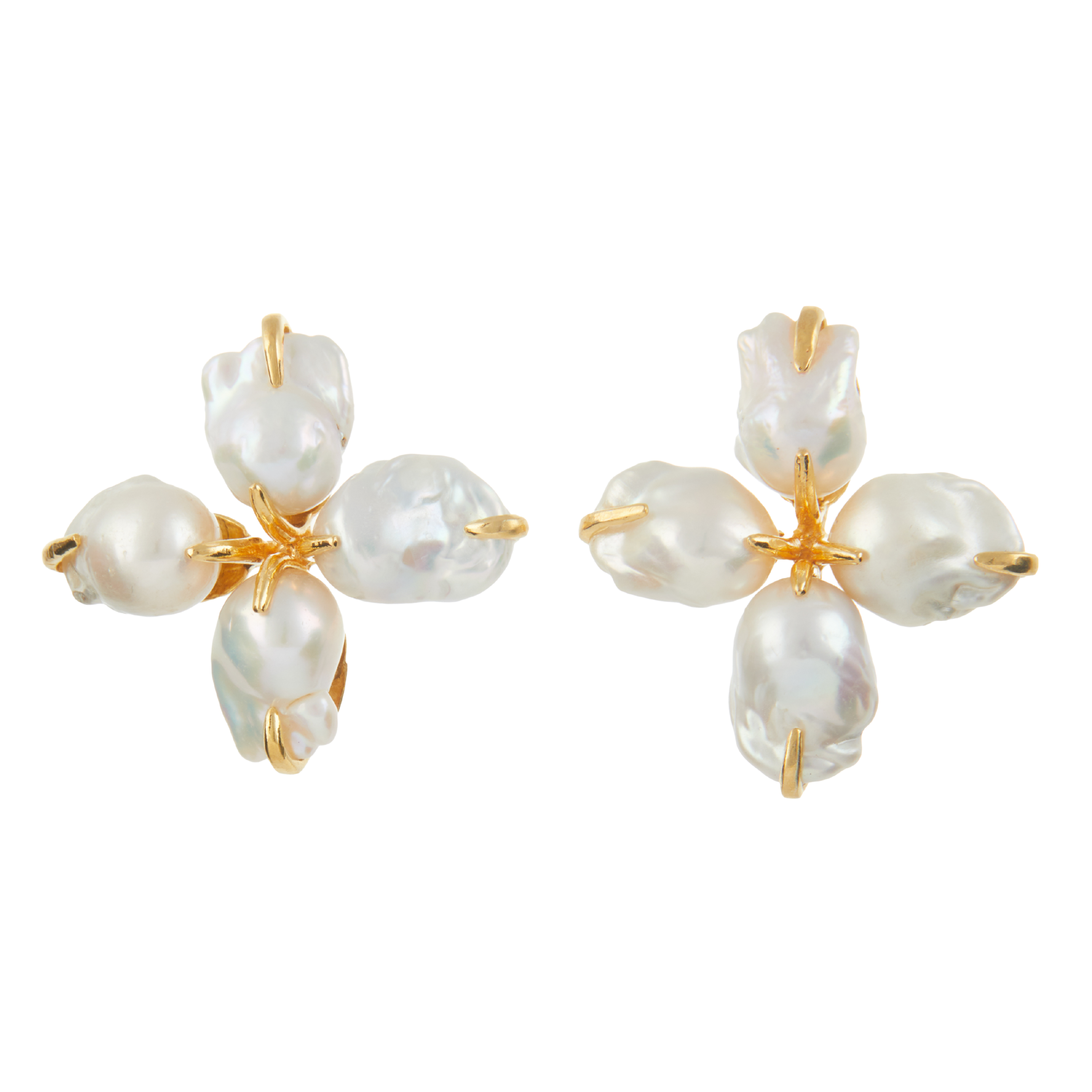 Luxury Designer Cordelia Pearl Flower Earrings by Christie Nicolaides