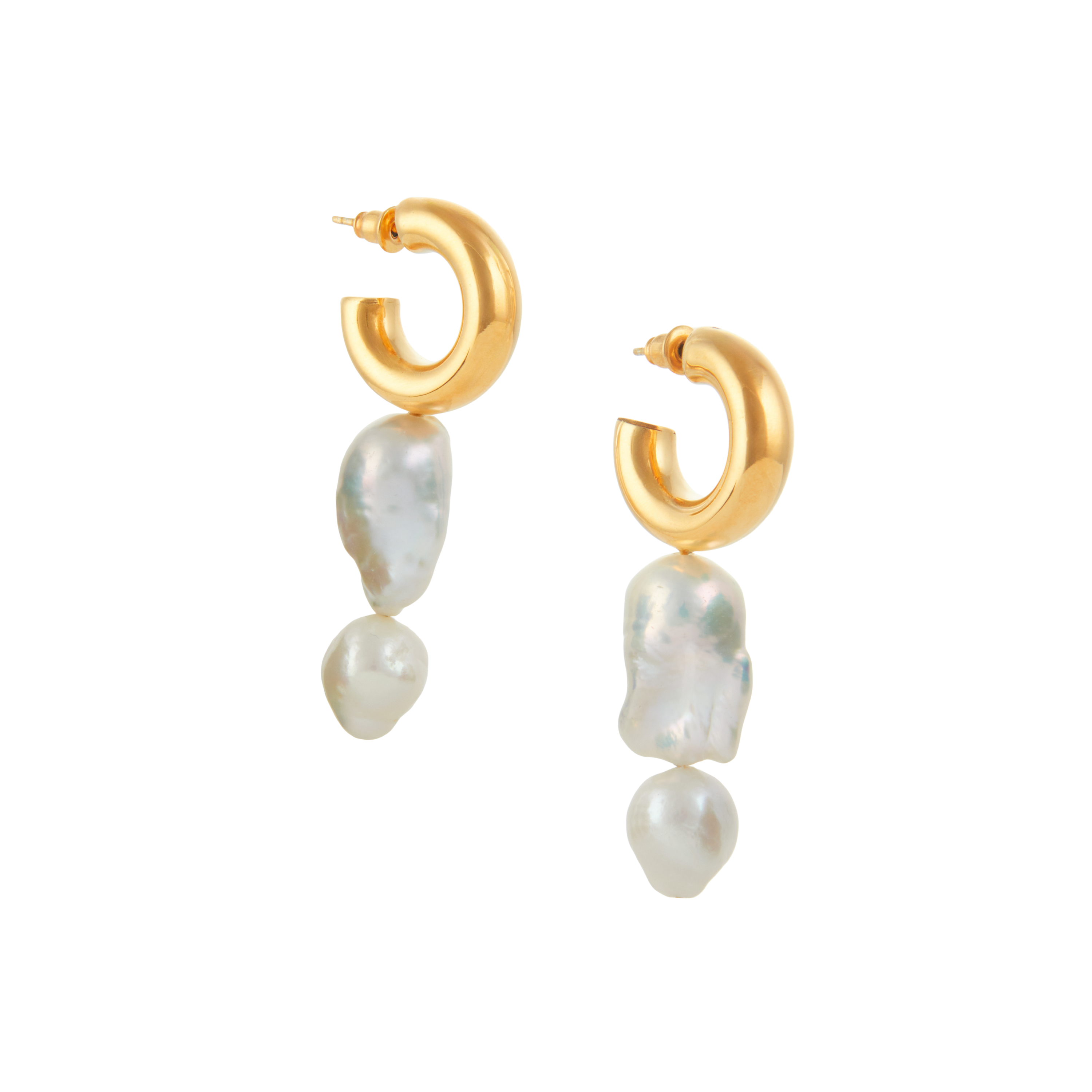 Luxury Designer Cybele Pearl Gold Earrings by Christie Nicolaides