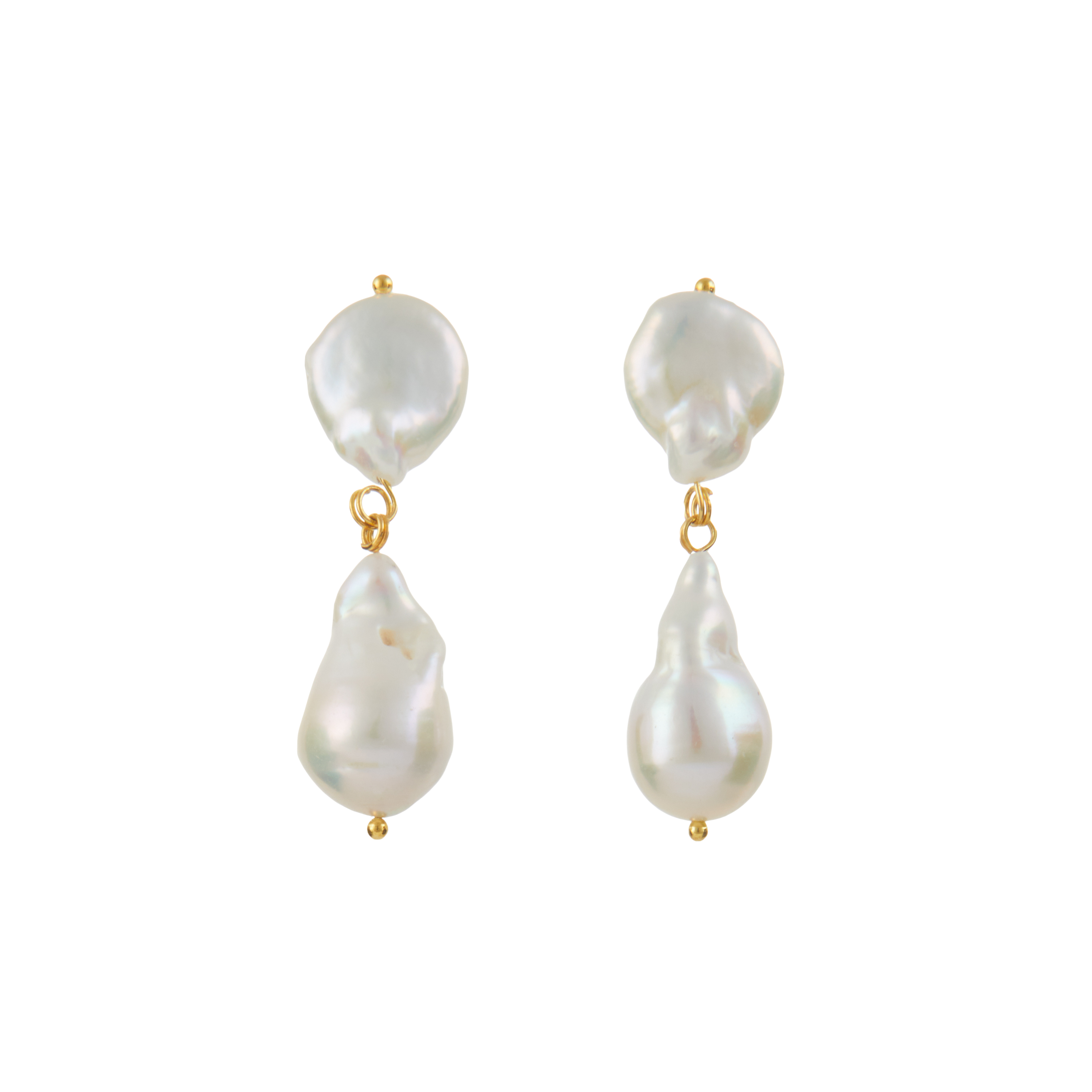 Luxury Designer Delilah Pearl Gold Earrings by Christie Nicolaides