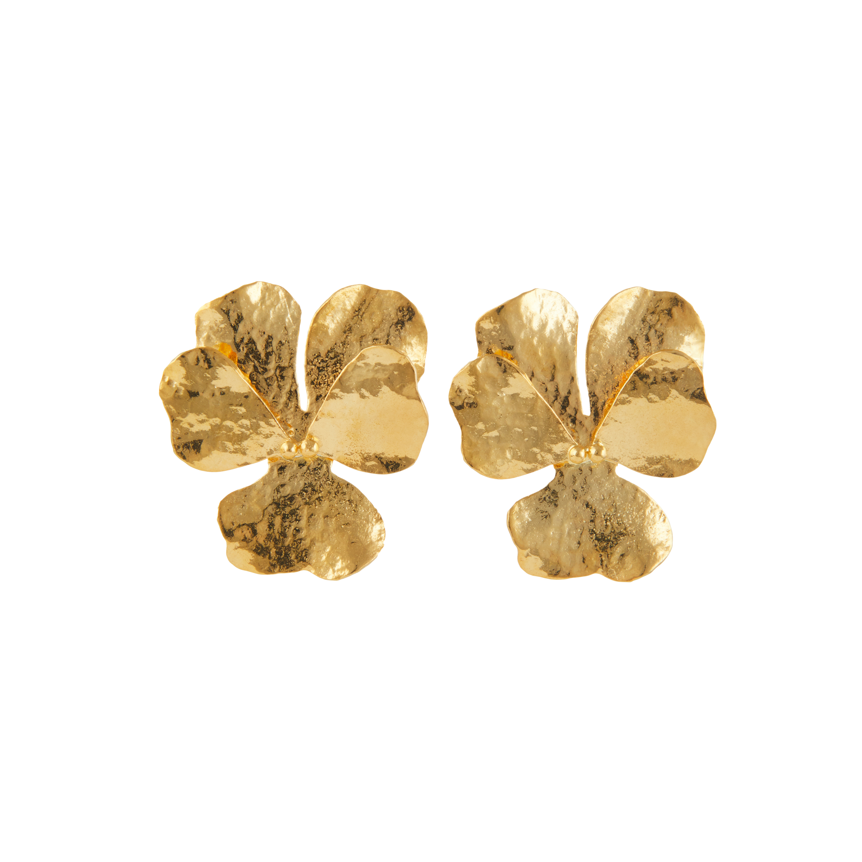 Luxury Designer Giulia Gold Petal Earrings by Christie Nicolaides