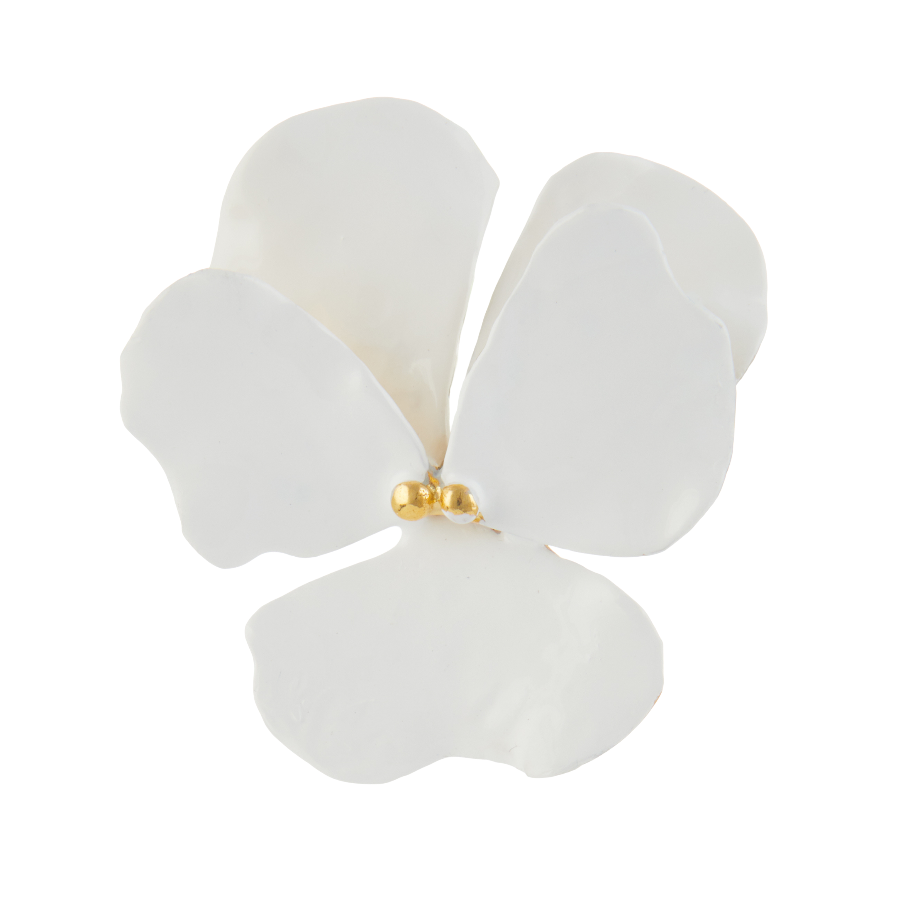 Luxury Designer Harriet White Petal Brooch by Christie Nicolaides 