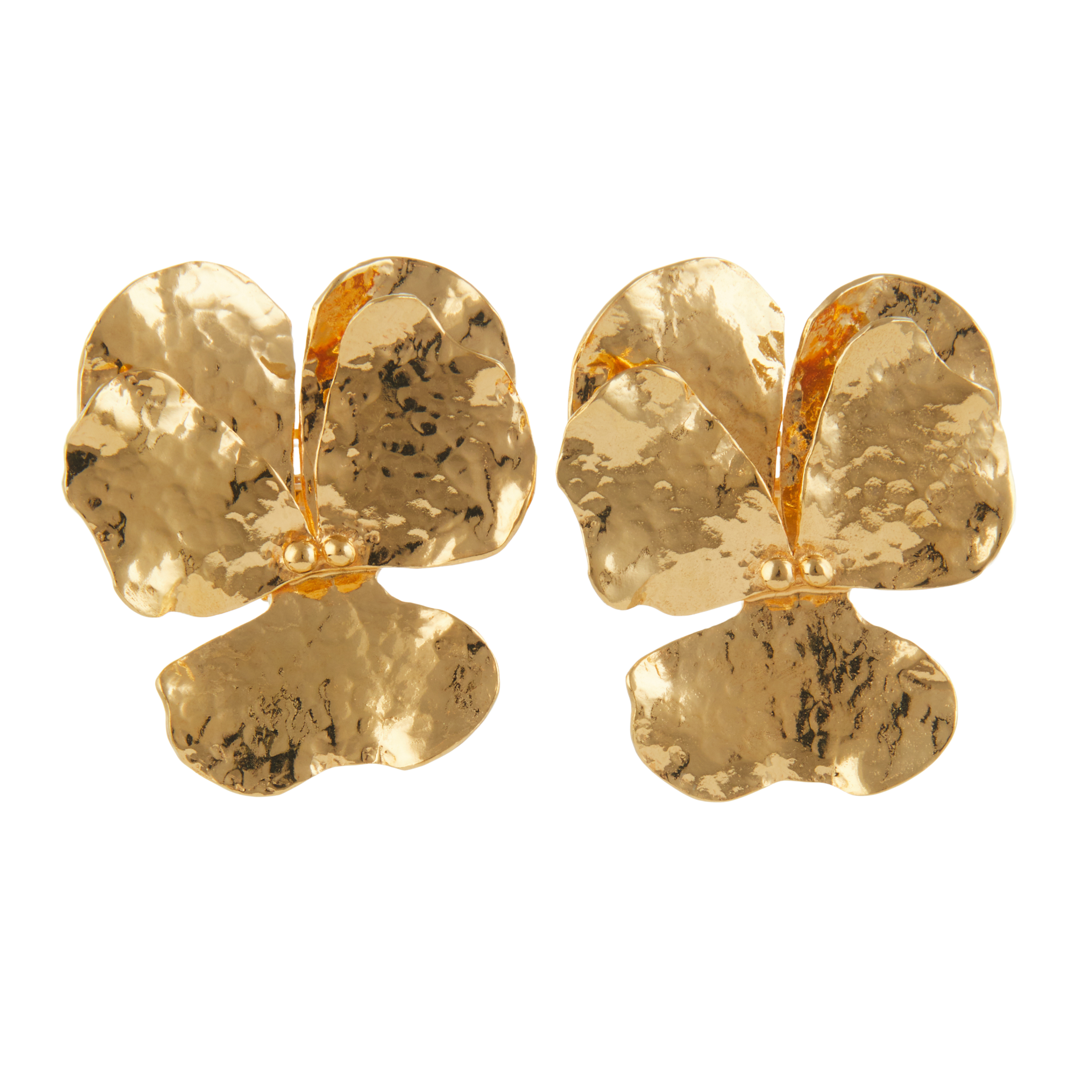Luxury Designer Mia Gold Flower Earrings by Christie Nicolaides