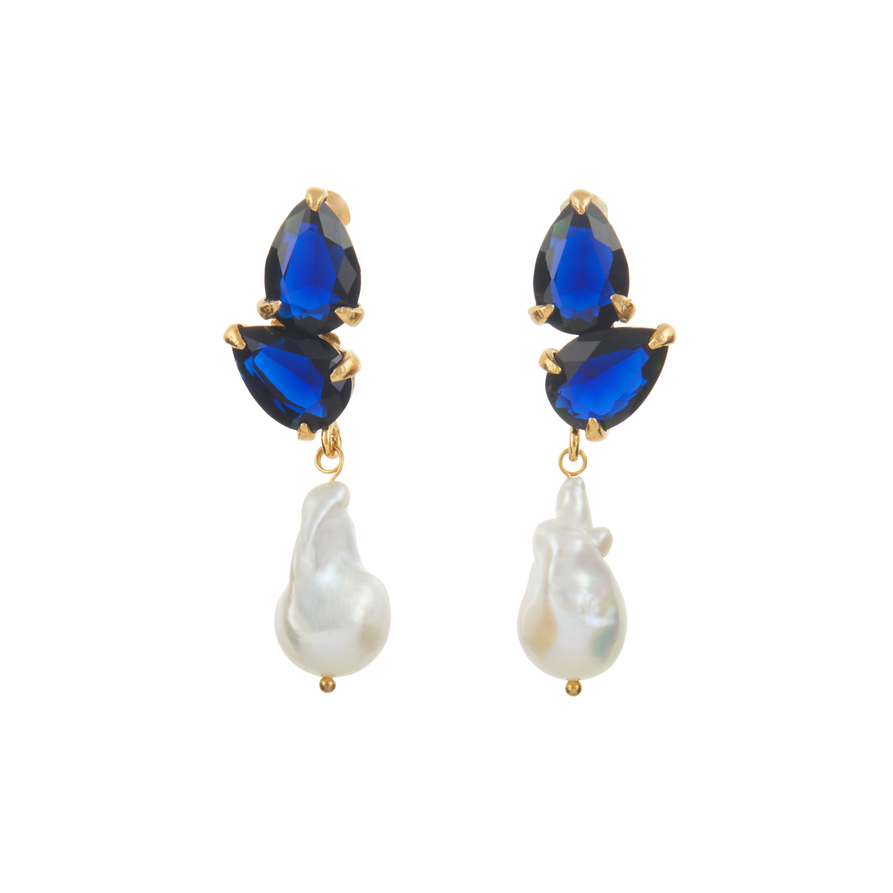 Luxury Designer Tatiana Dark Blue Earrings by Christie Nicolaides