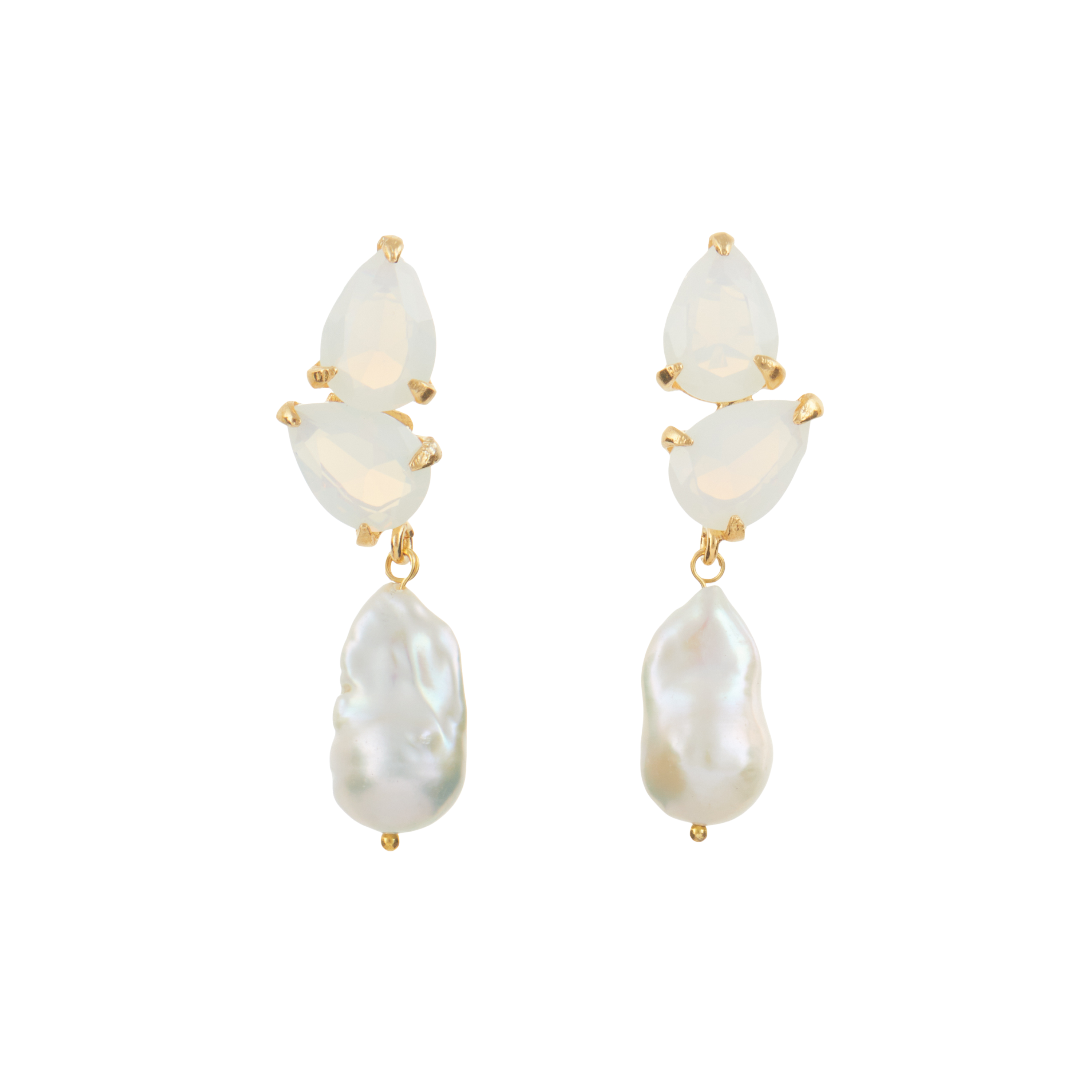 Luxury Designer Tatiana Pearl White Earrings by Christie Nicolaides