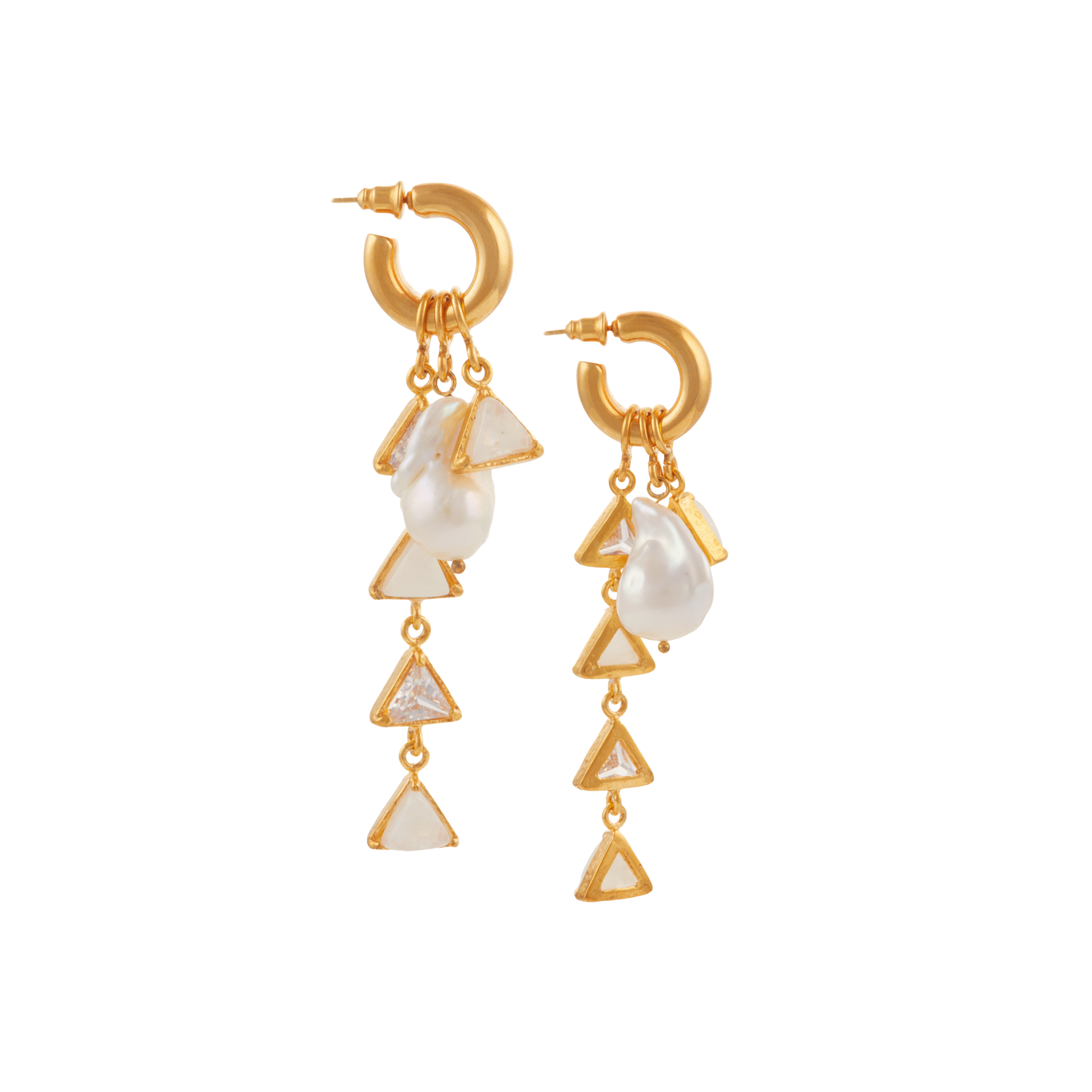 Nicoleta Earrings White Pierced