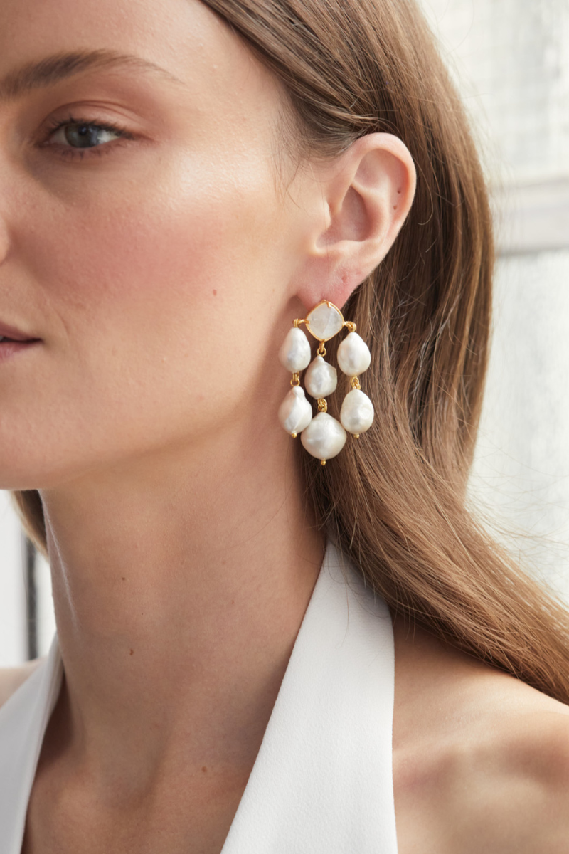 Esmeralda Earrings White
