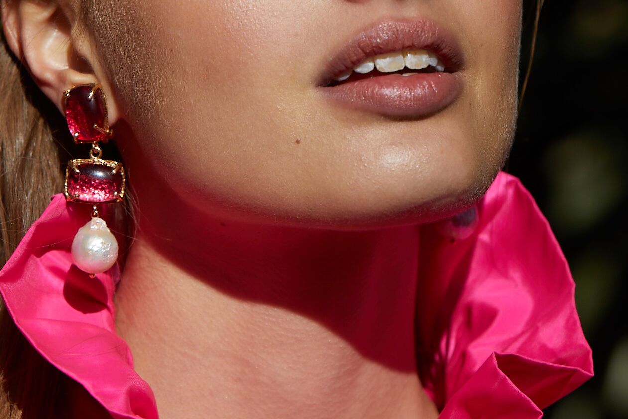 Loren Earrings Hot Pink