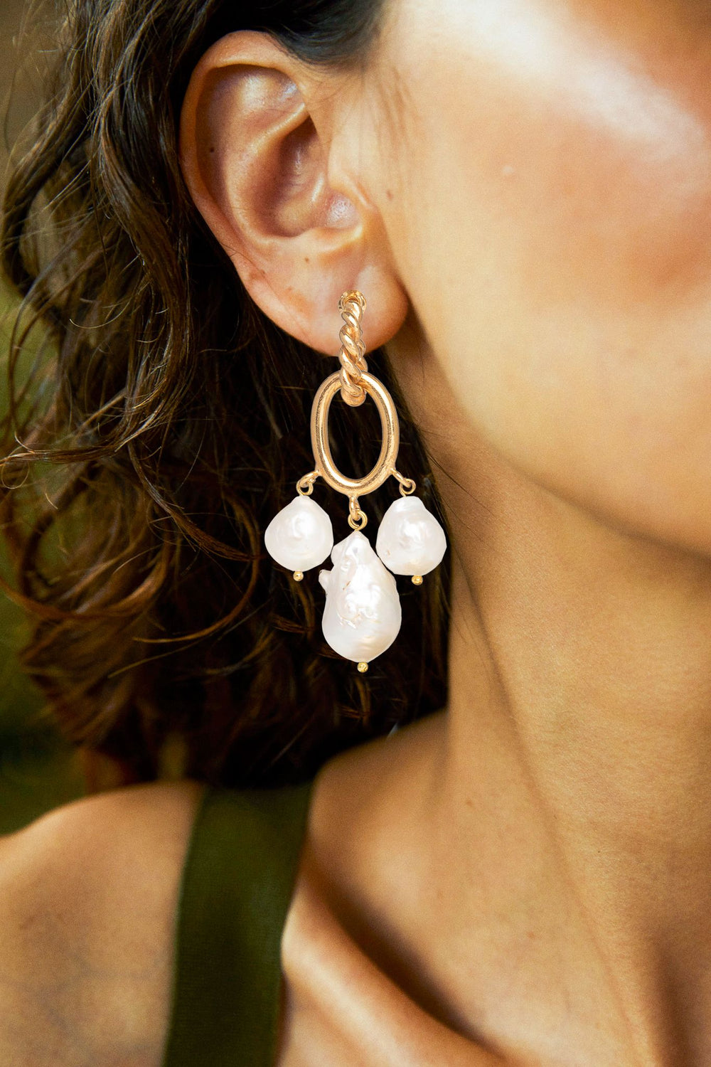 Ivy Earrings Gold & Pearl Christie Nicolaides