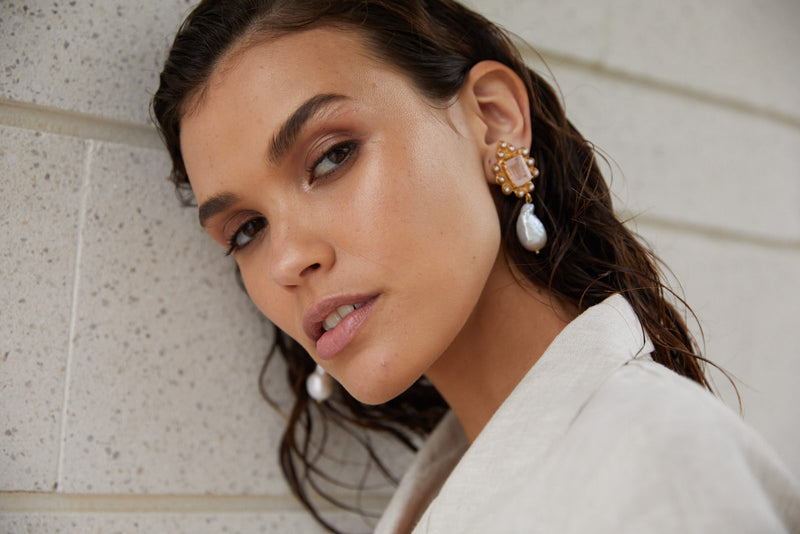 Amalita Earrings Pale Pink Christie Nicolaides