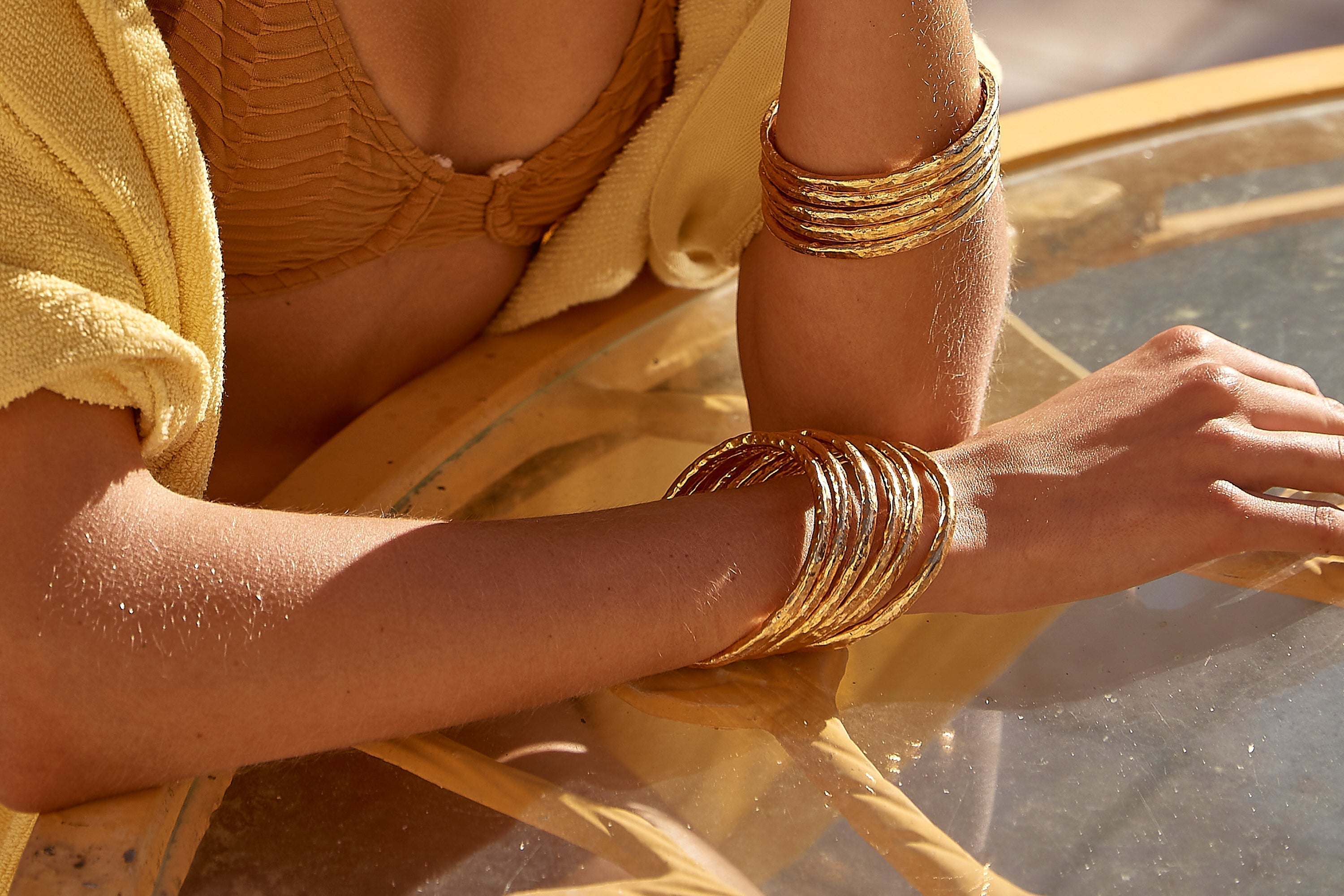 Luxury Designer Bia Gold Bangle by Christie Nicolaides