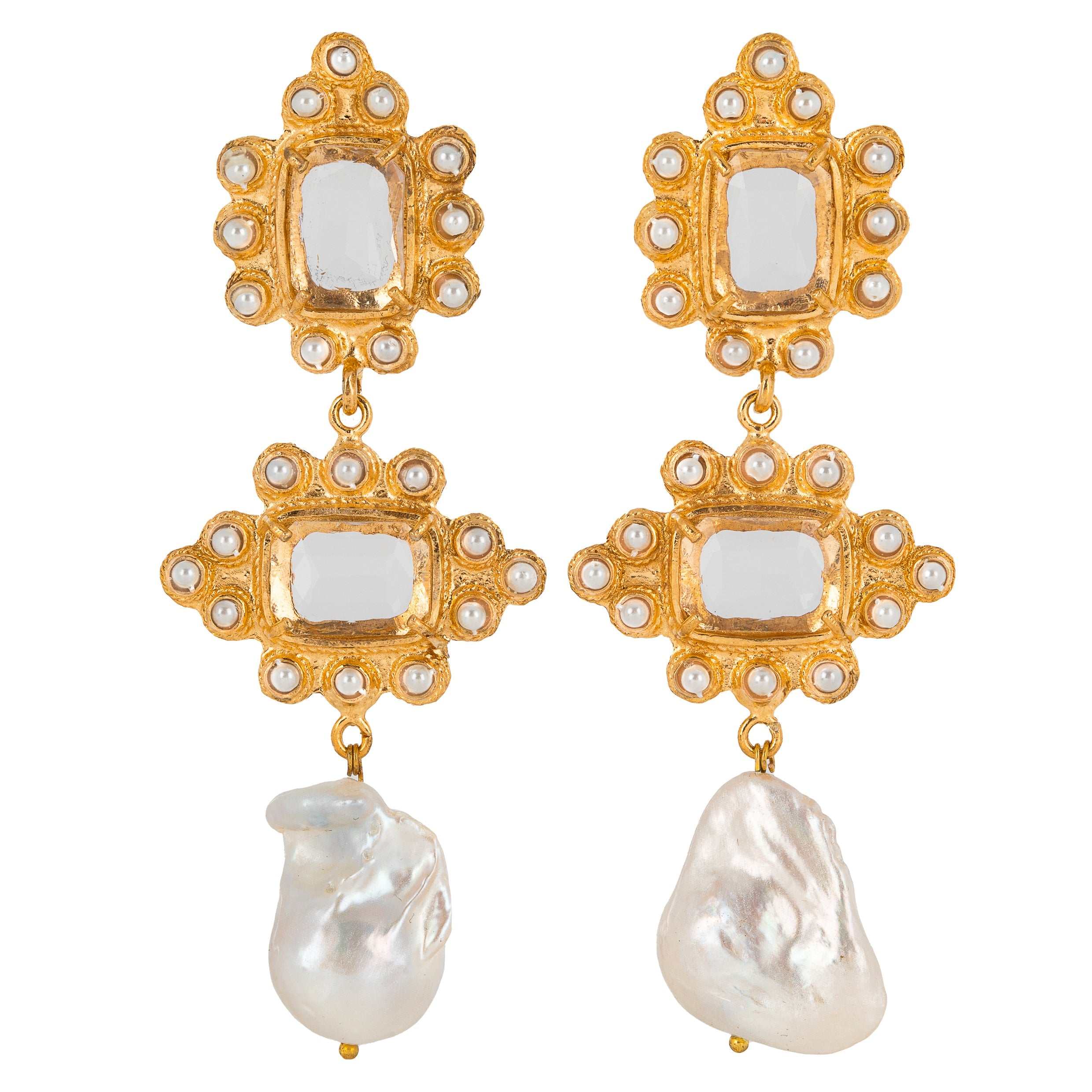 Luxury Designer Graciela Clear Bridal Earrings by Christie Nicolaides