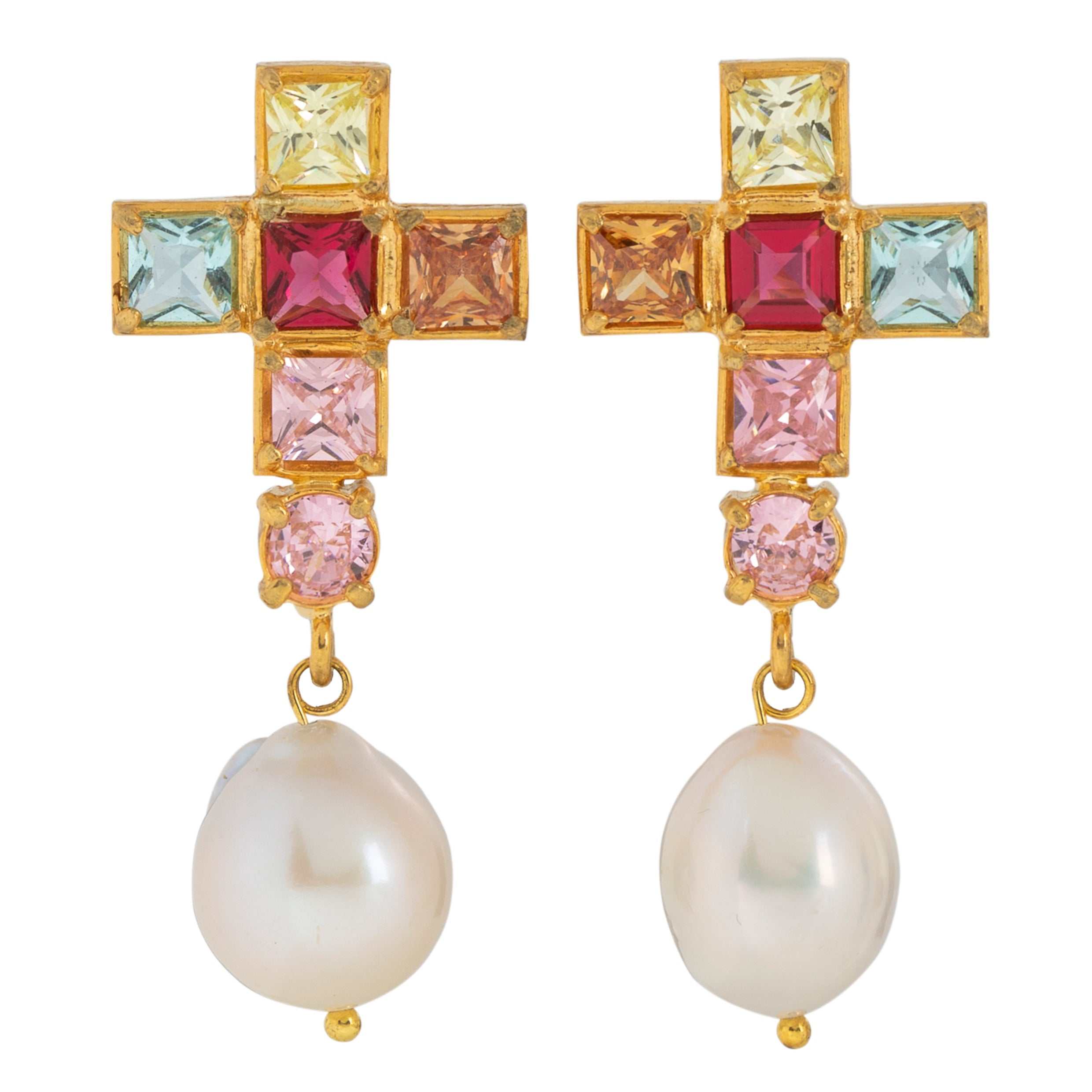 Designer Statement Cross Emme Earrings by Christie Nicolaides