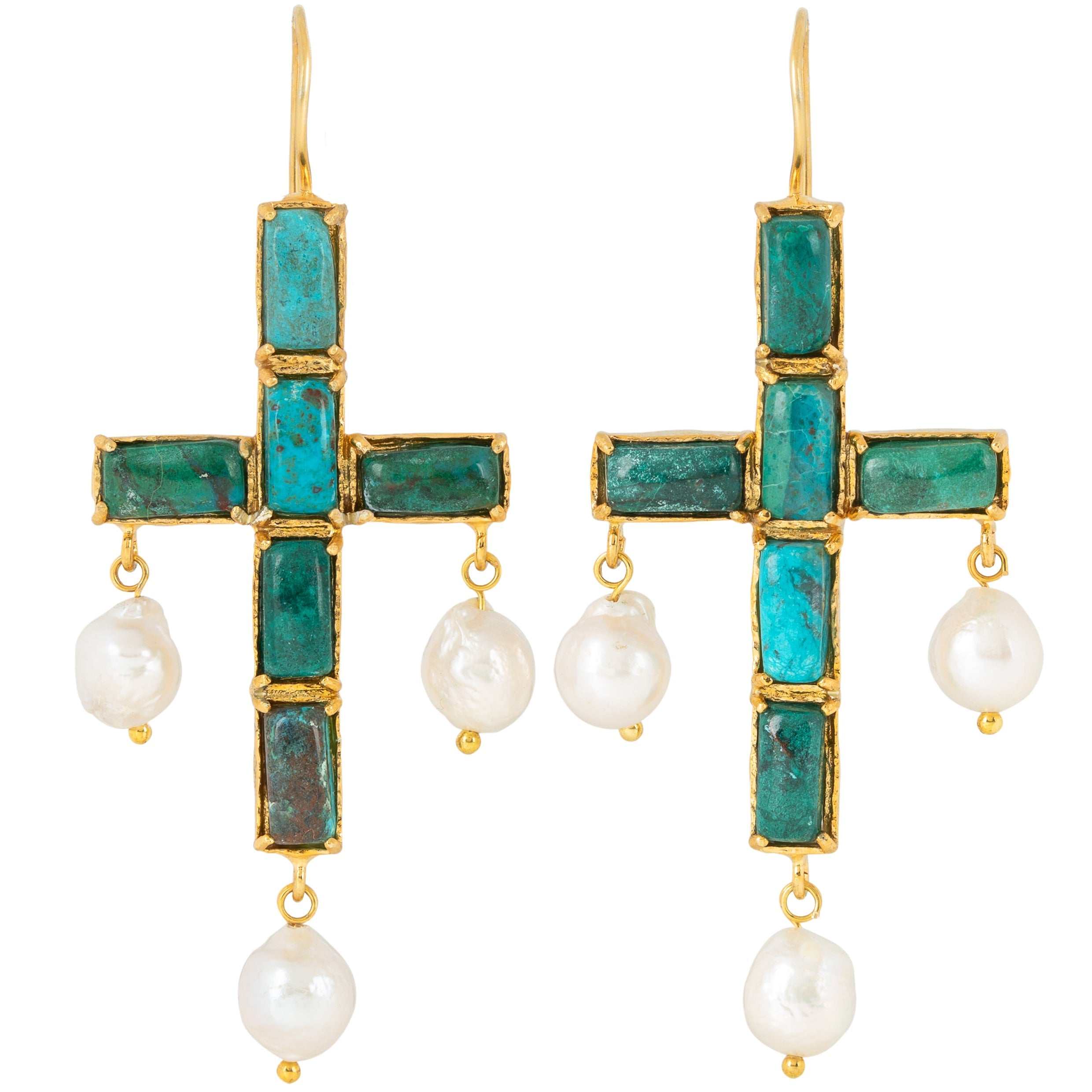 Luxury Designer Stefania Turquoise Bridal Earrings Christie Nicolaides