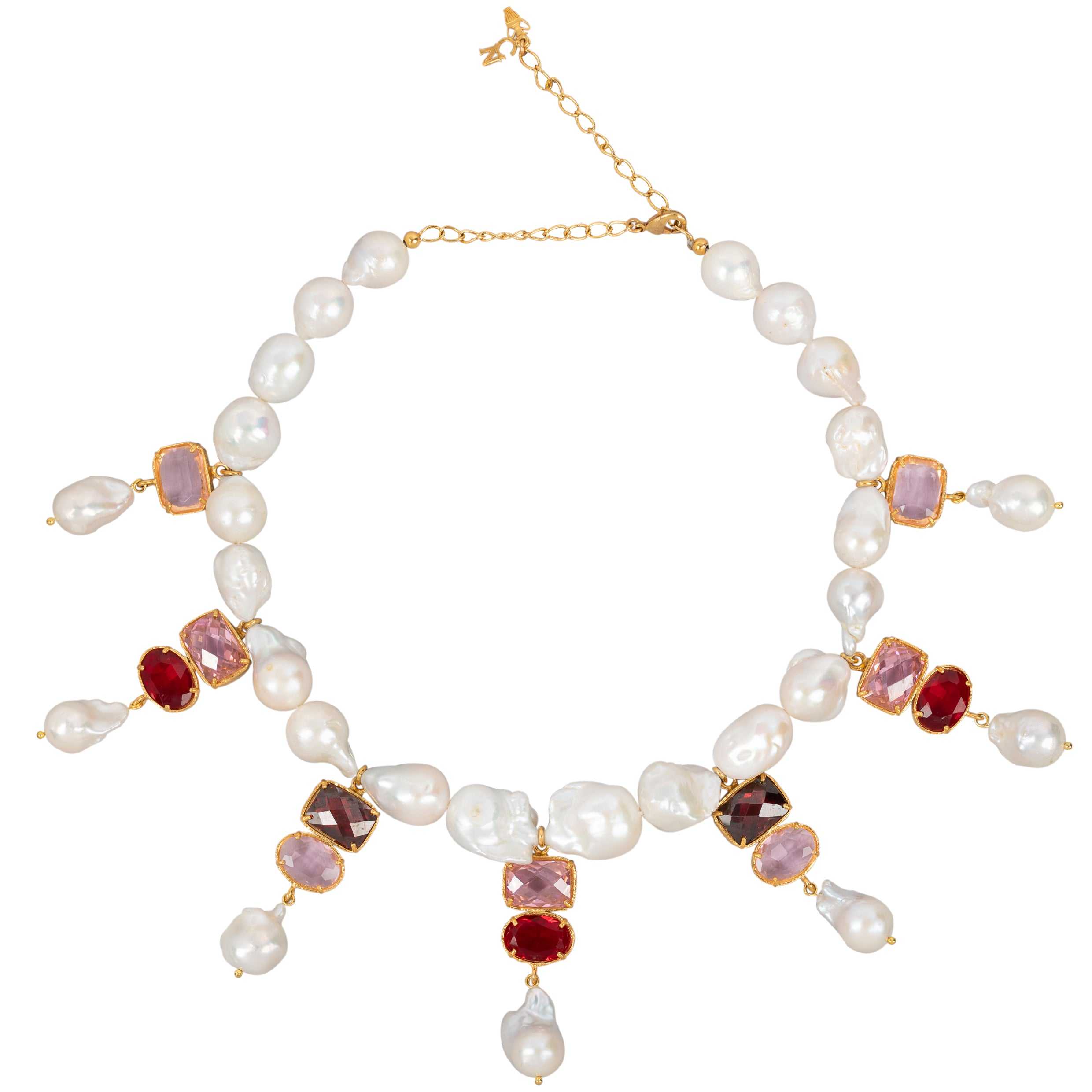 Luxury Designer Ari Pink Pearl Necklace by Christie Nicolaides