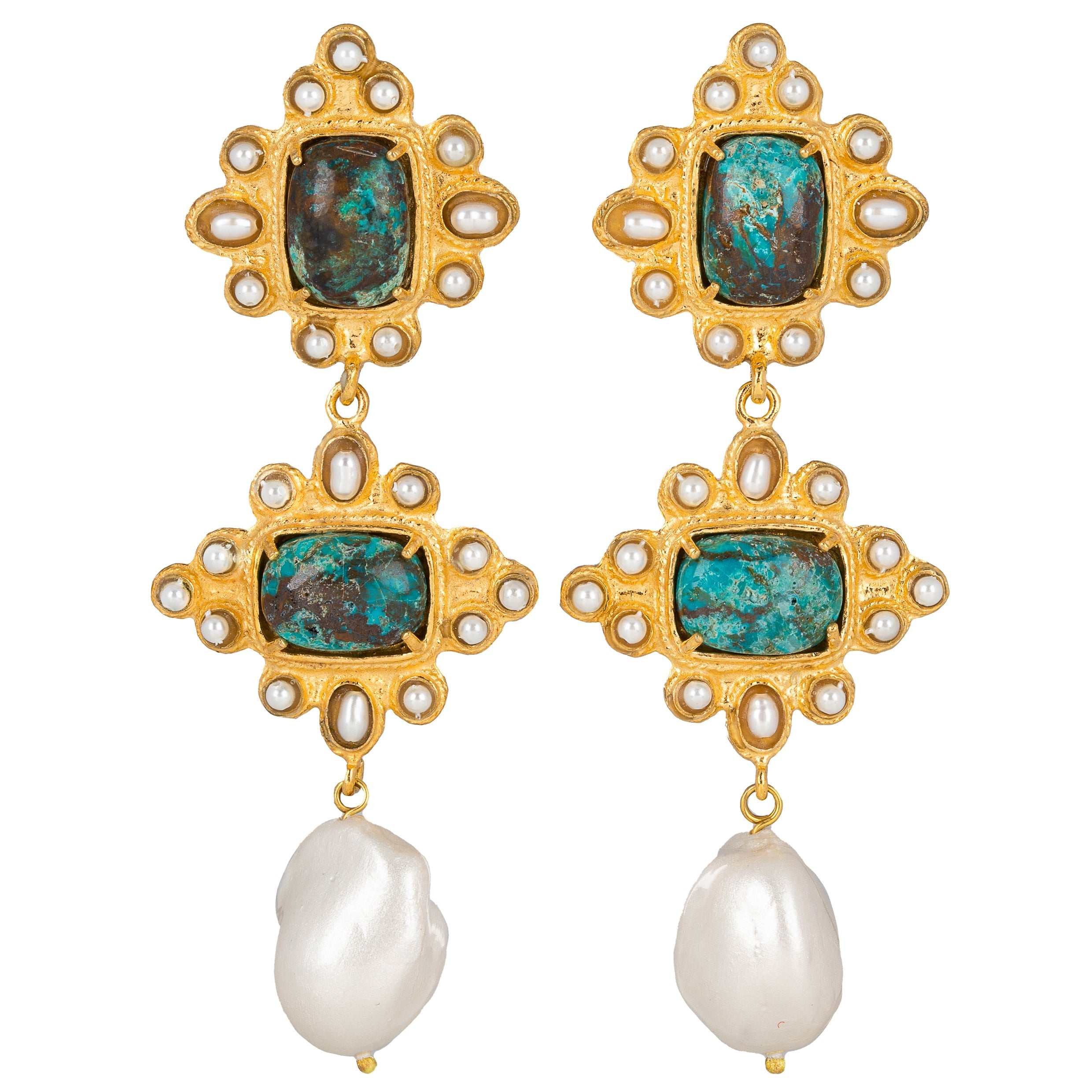 luxury Designer Graciela Turquoise Bridal Earrings by Christie Nicolaides