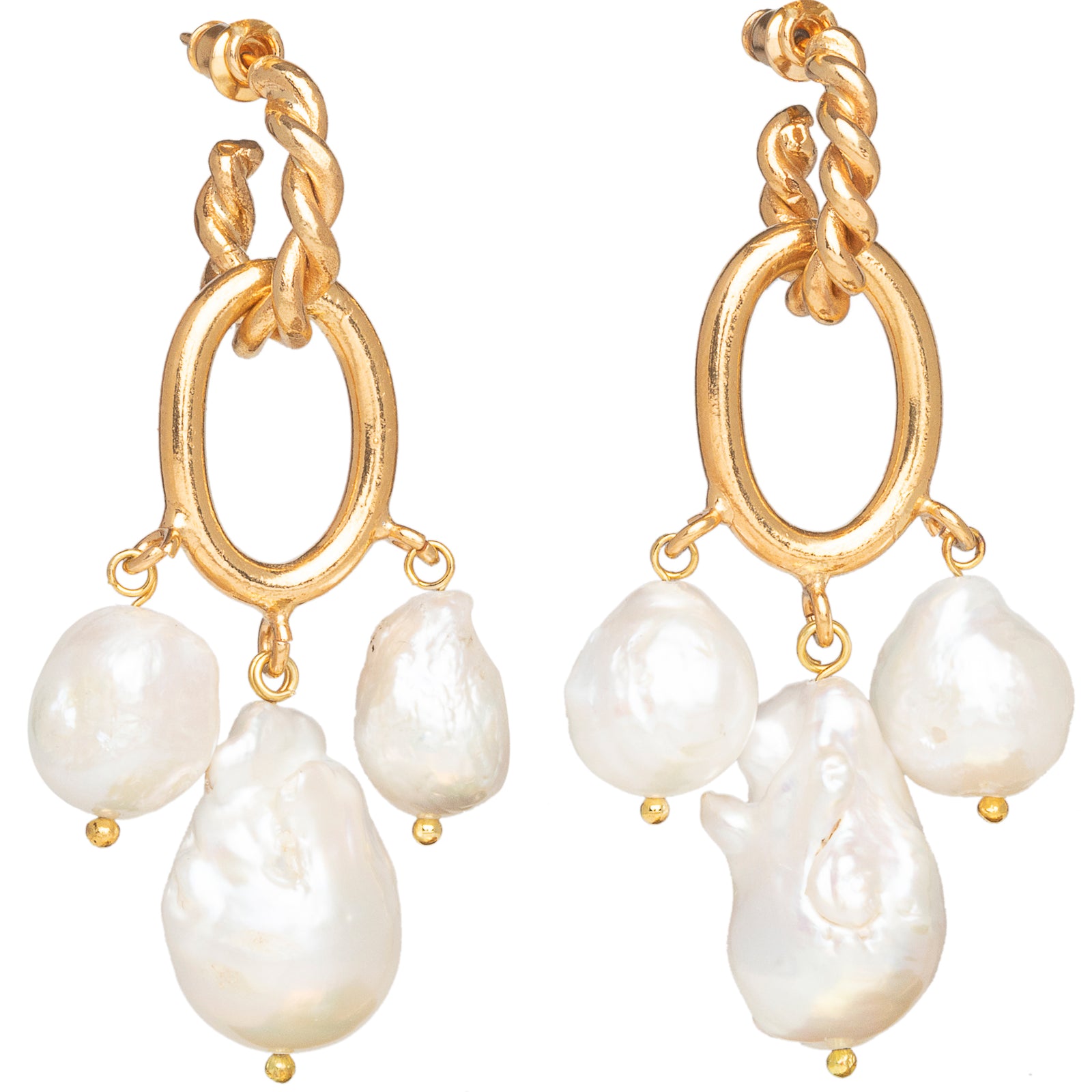 Ivy Earrings Gold & Pearl Christie Nicolaides