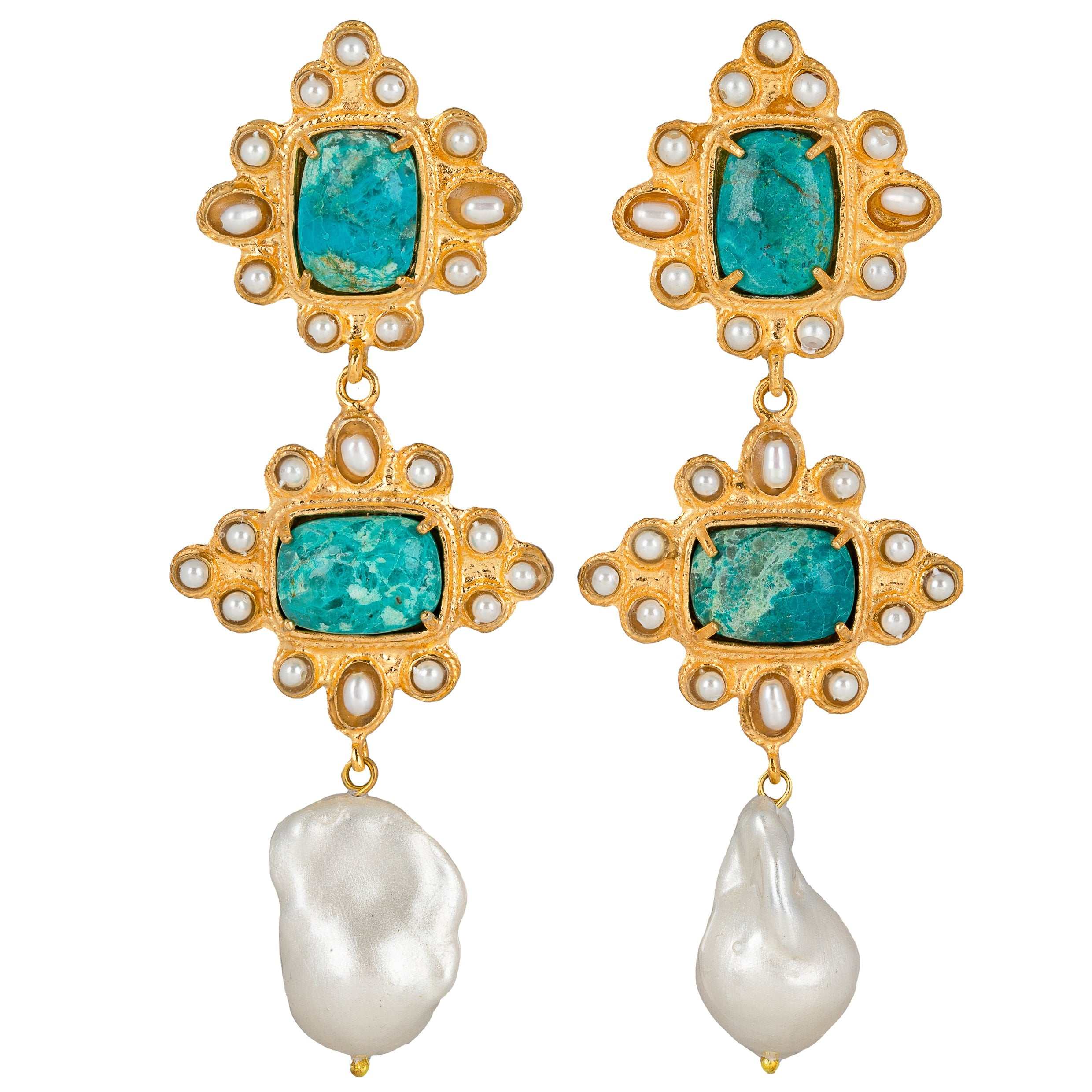 Luxury Designer Graciela Turquoise Bridal Earrings by Christie Nicolaides