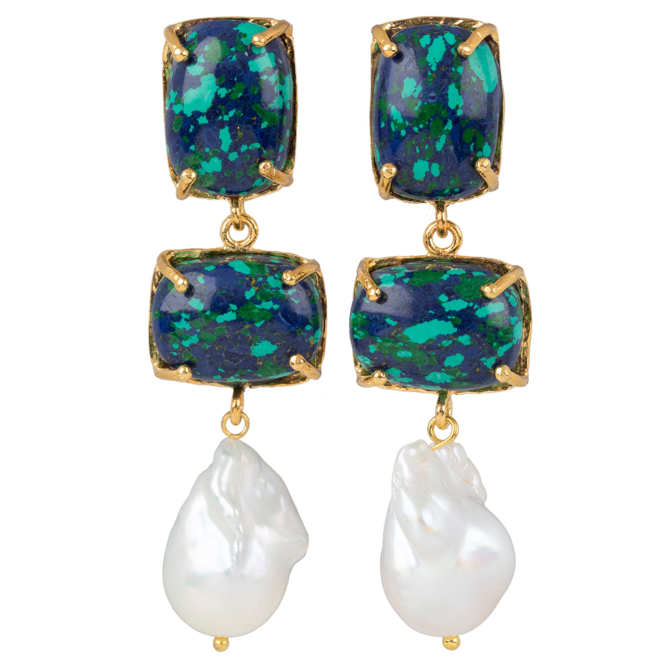 Loren Earrings Green & Blue