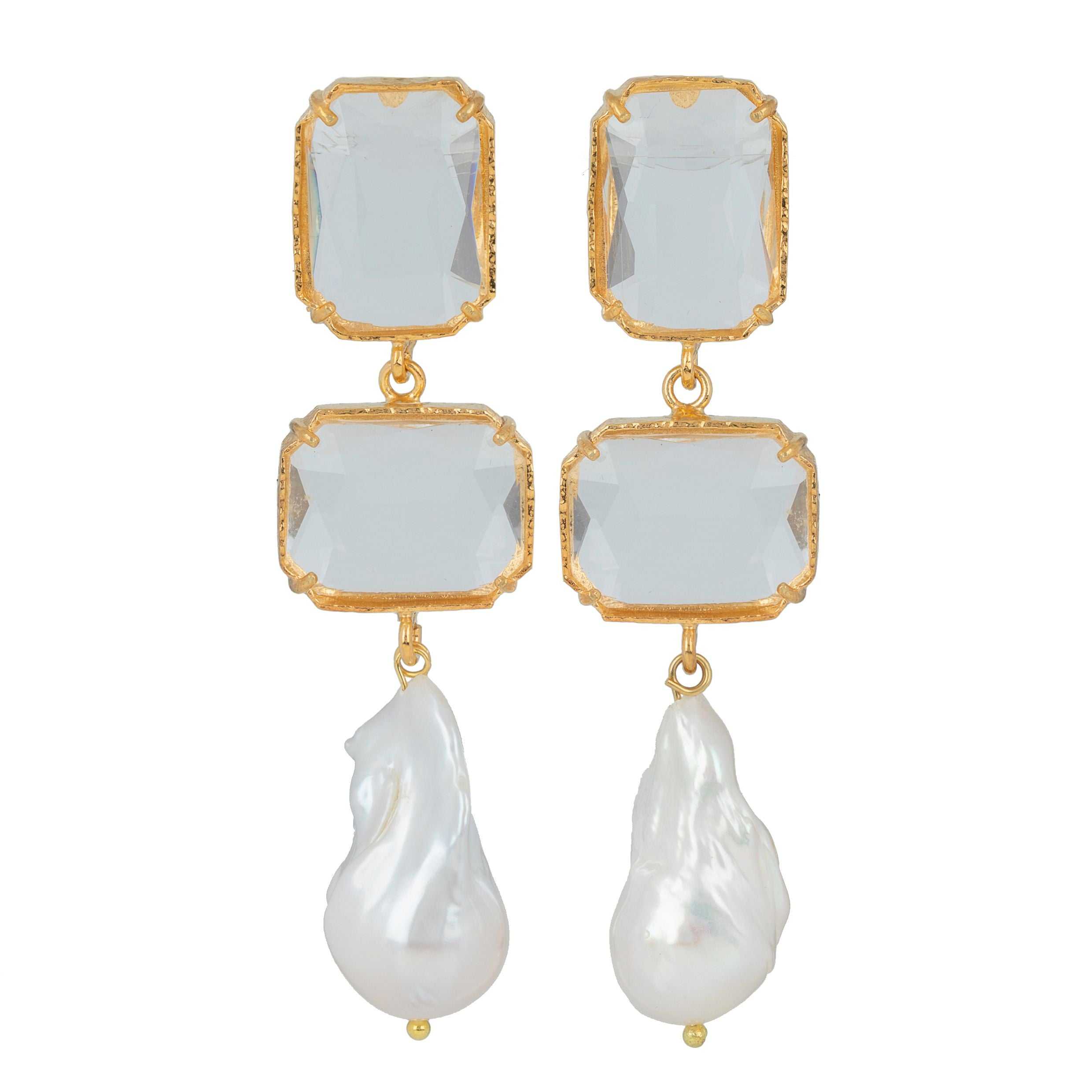 Luxury Designer Daphne Clear Bridal Earrings by Christie Nicolaides