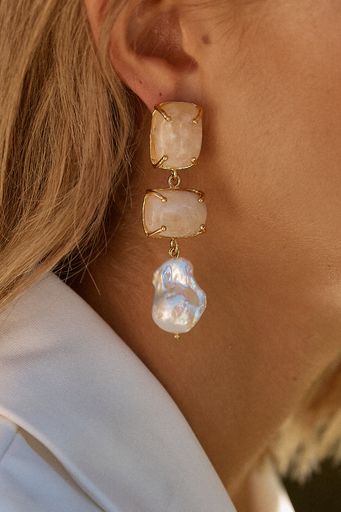 Loren Earrings White
