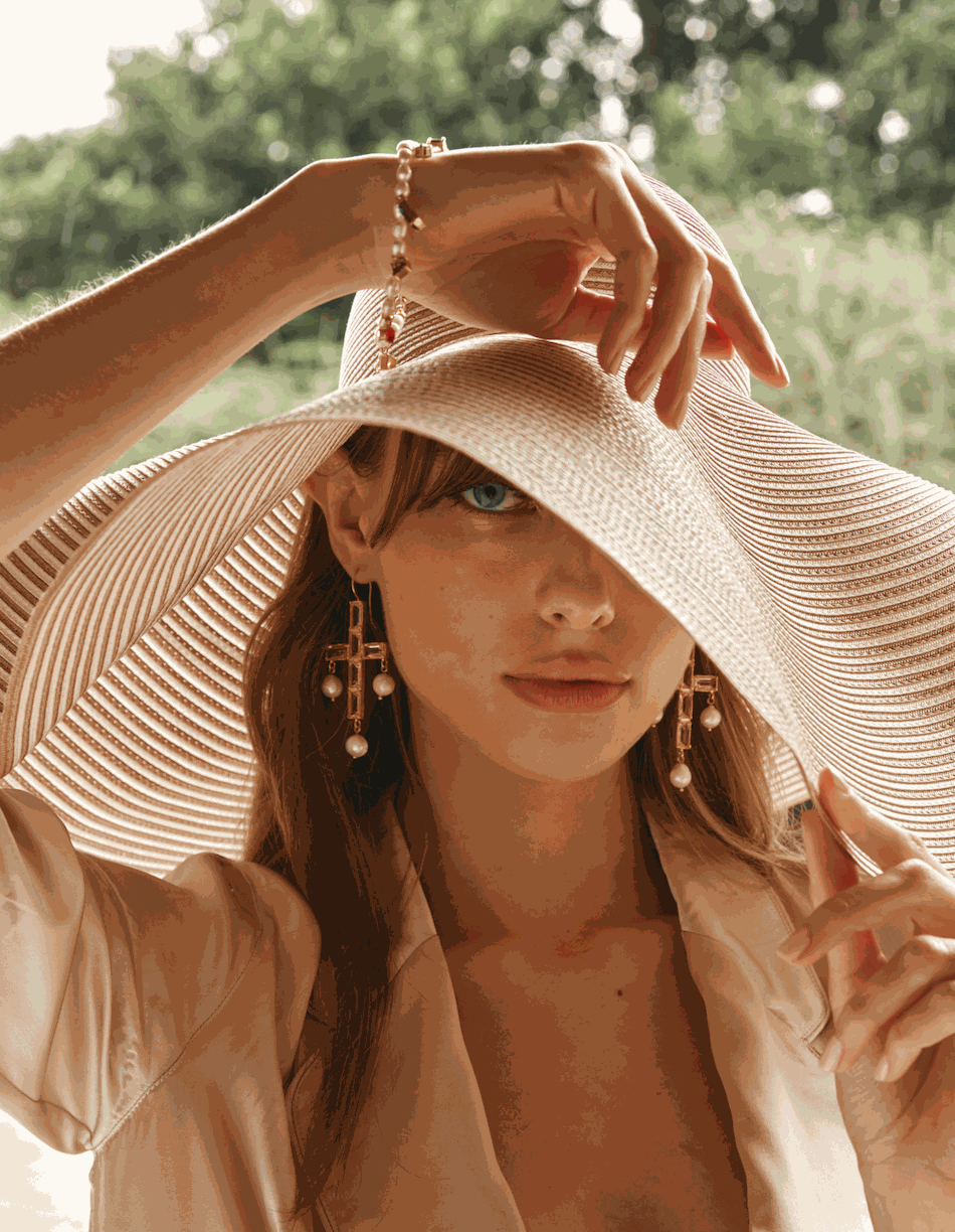 Stefania Earrings Pale Pink