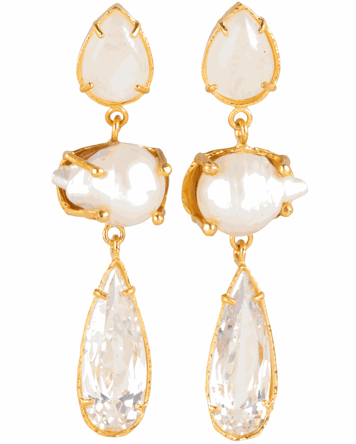 Luxury Designer Giuseppina White Earrings by Christie Nicolaides 