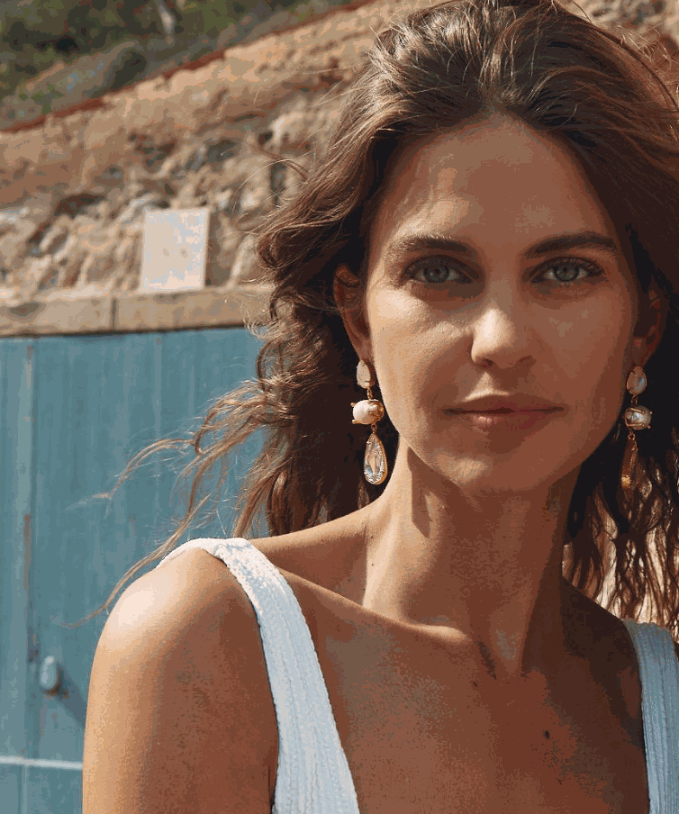 Luxury Designer Giuseppina White Earrings by Christie Nicolaides 