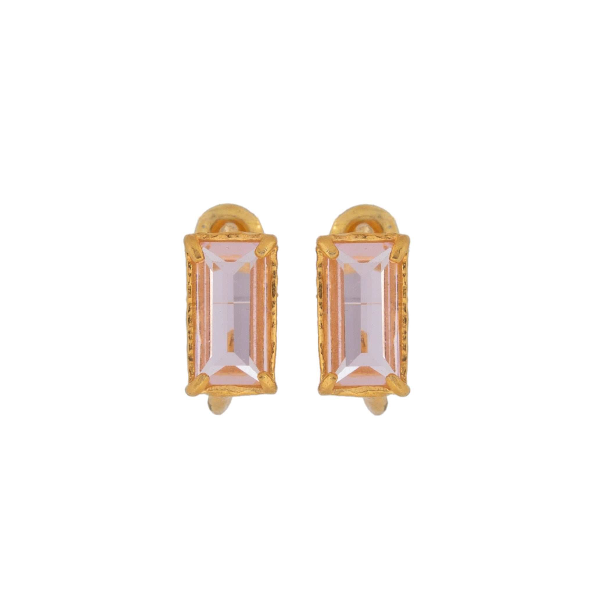 Designer Hoop Amalia Pink Earrings by Christie Nicolaides
