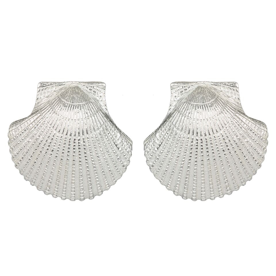 Clam Shell Earrings Silver