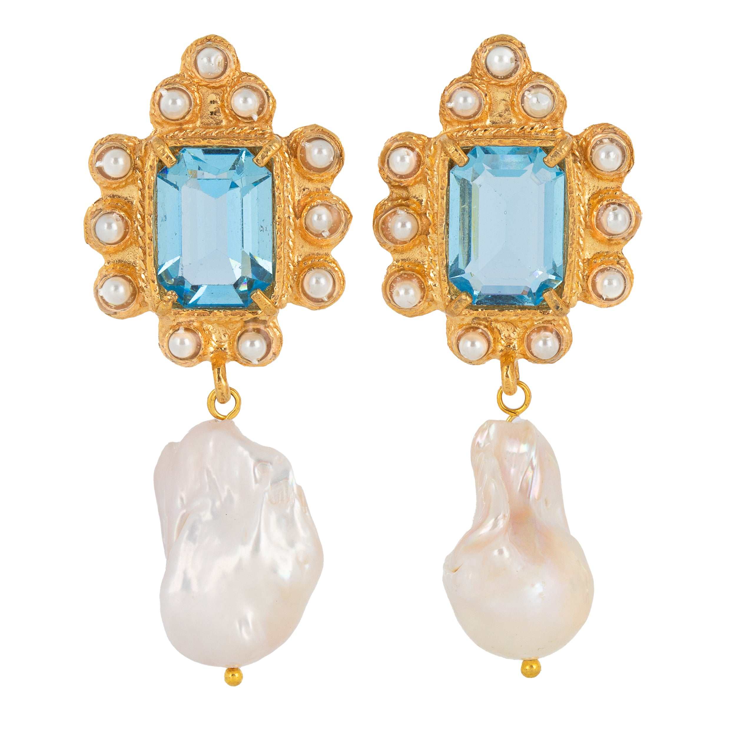 Luxury Designer Amalita Blue Earrings by Christie Nicolaides