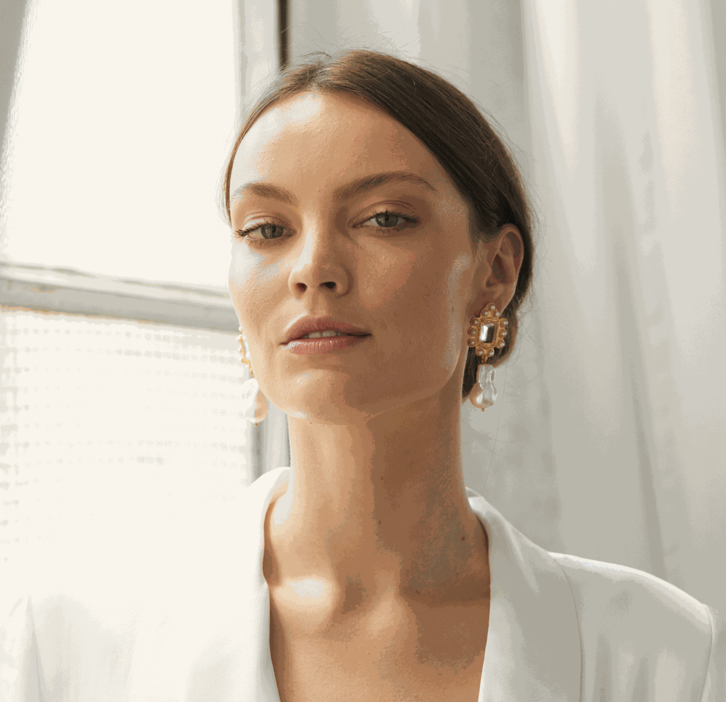 Luxury Designer Amalita Clear Earrings by Christie Nicolaides
