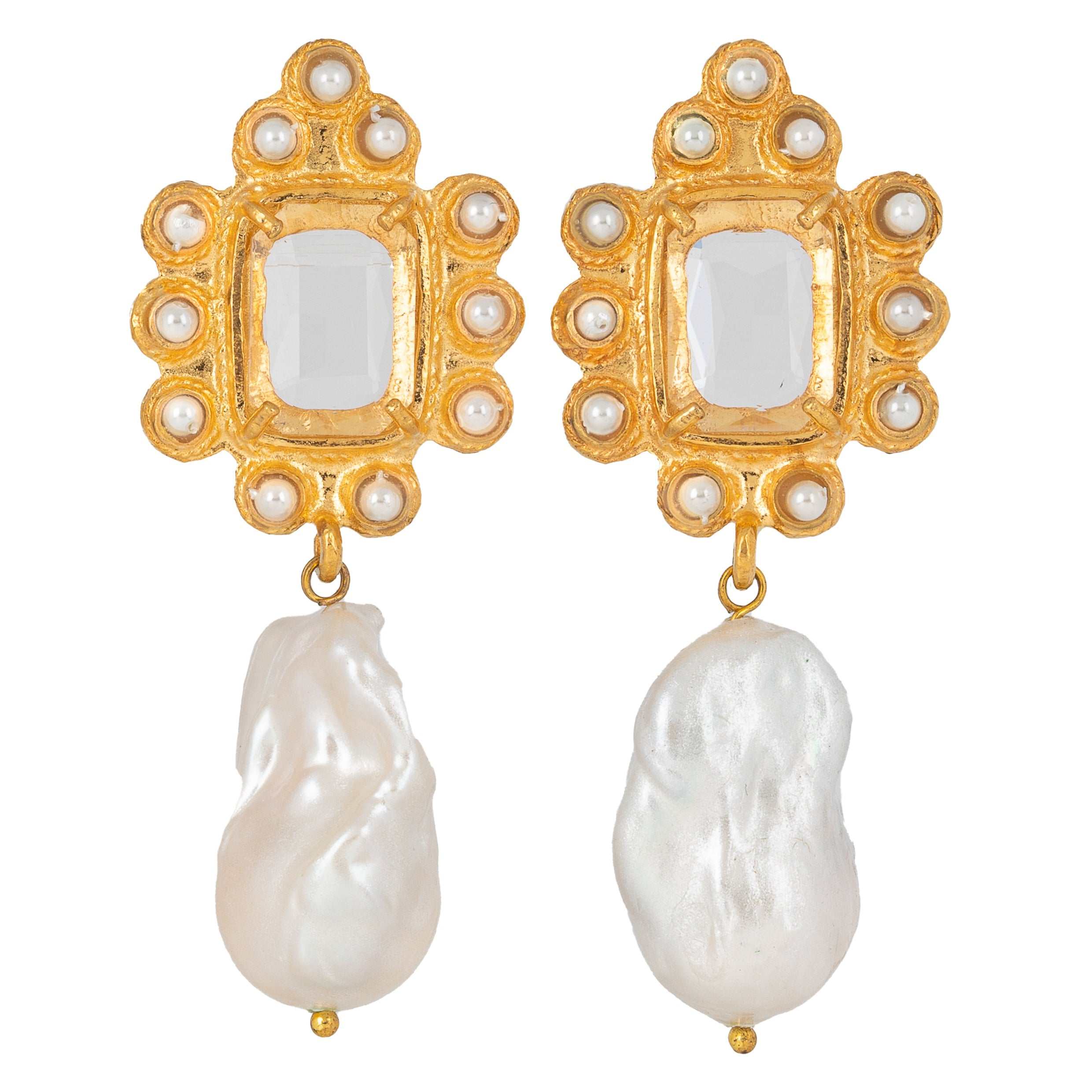 Luxury Designer Amalita Pearl Bridal Earrings by Christie Nicolaides 